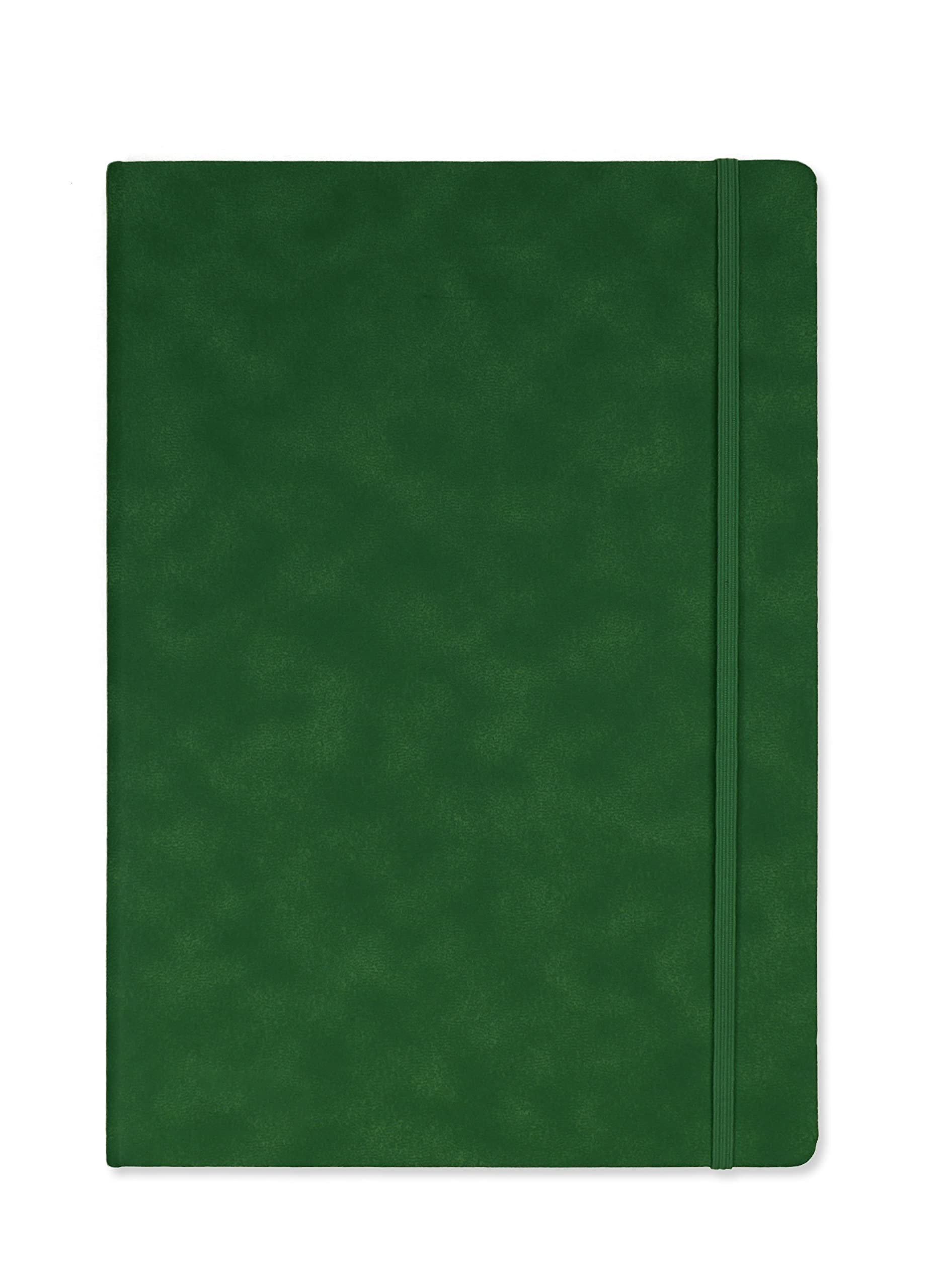 Silvine A4 Executive Hardback Notebook - 160 Lined Pages | Green Faux Leather Cover | 80gsm Ivory Paper