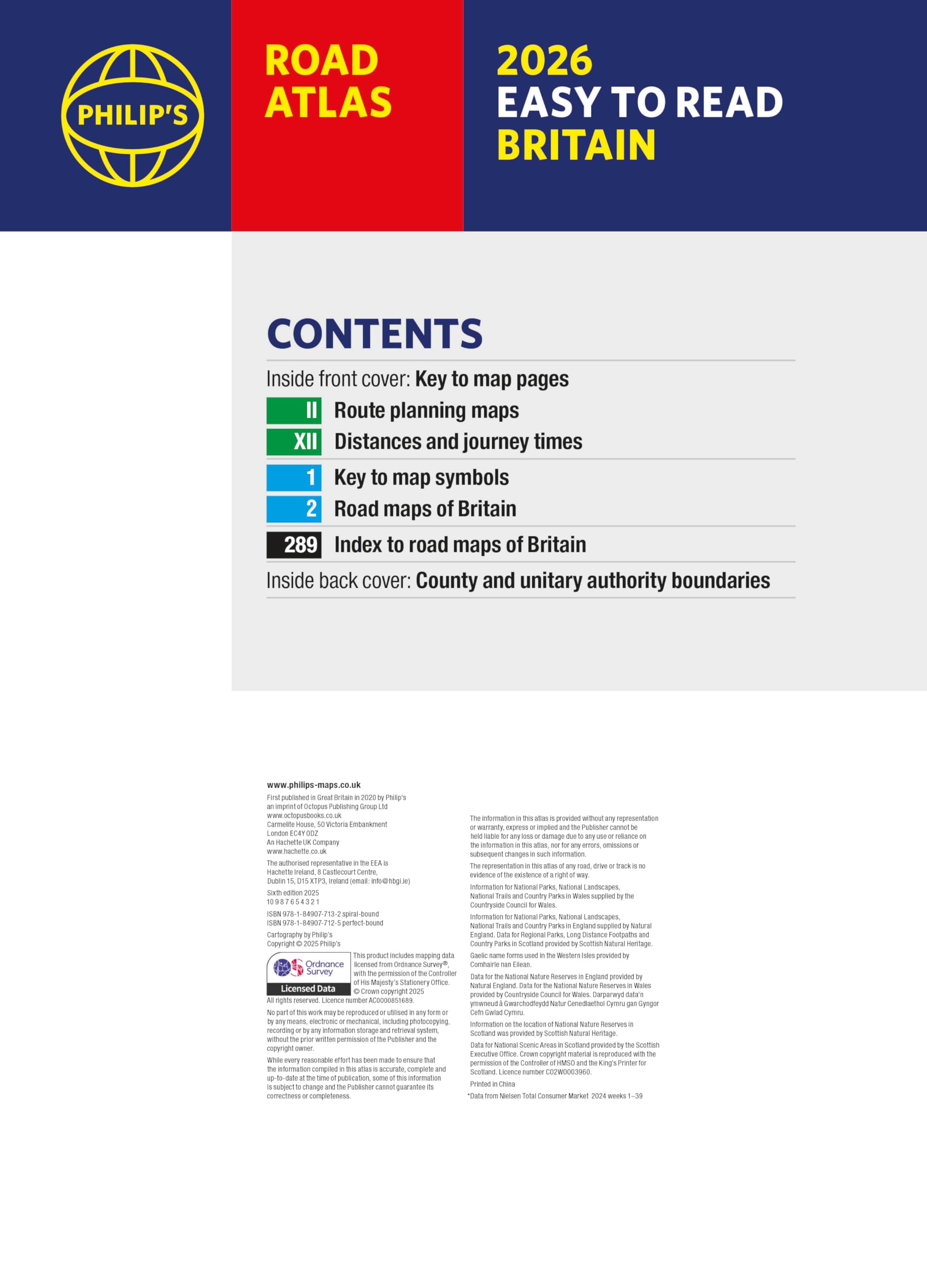 Philip's 2026 Easy to Read Road Atlas of Britain - A4 Spiral Bound | 1:150,000 Scale | 352 Pages 2