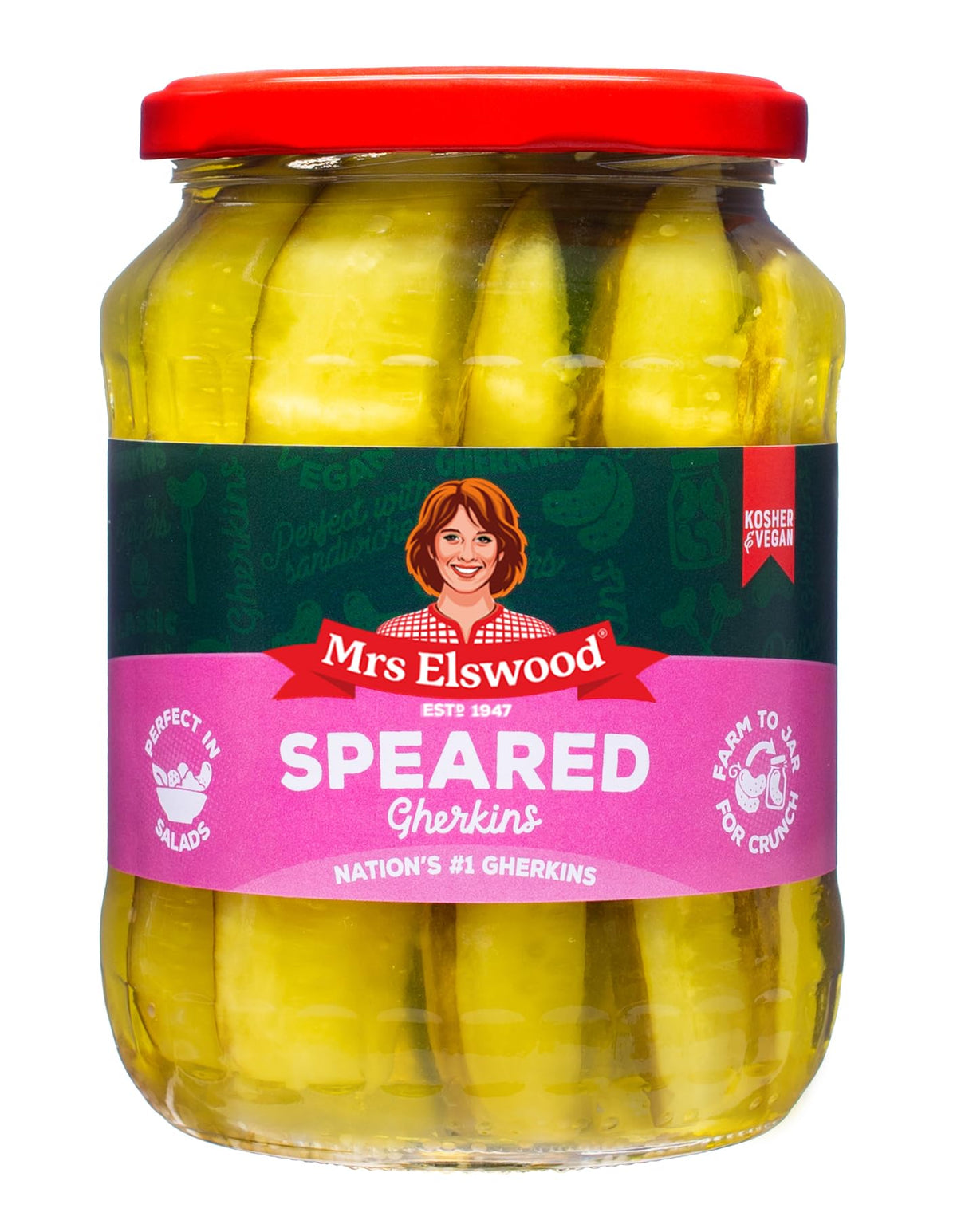 Mrs Elswood Sandwich Gherkins - 6 x 540 g
