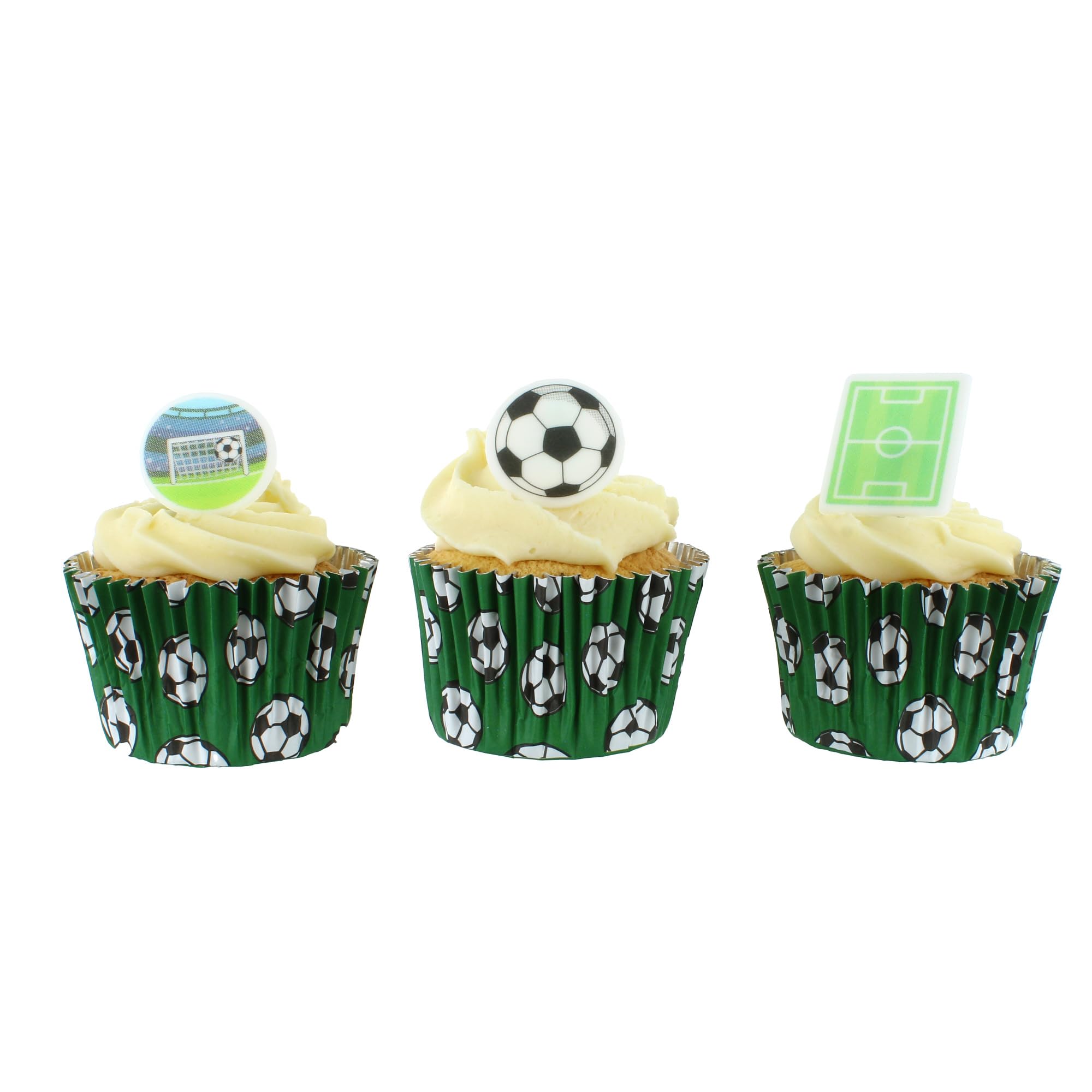 Culpitt Football Edible Cupcake Toppers - 32 Pack Printed Fondant Decorations for Cakes 8