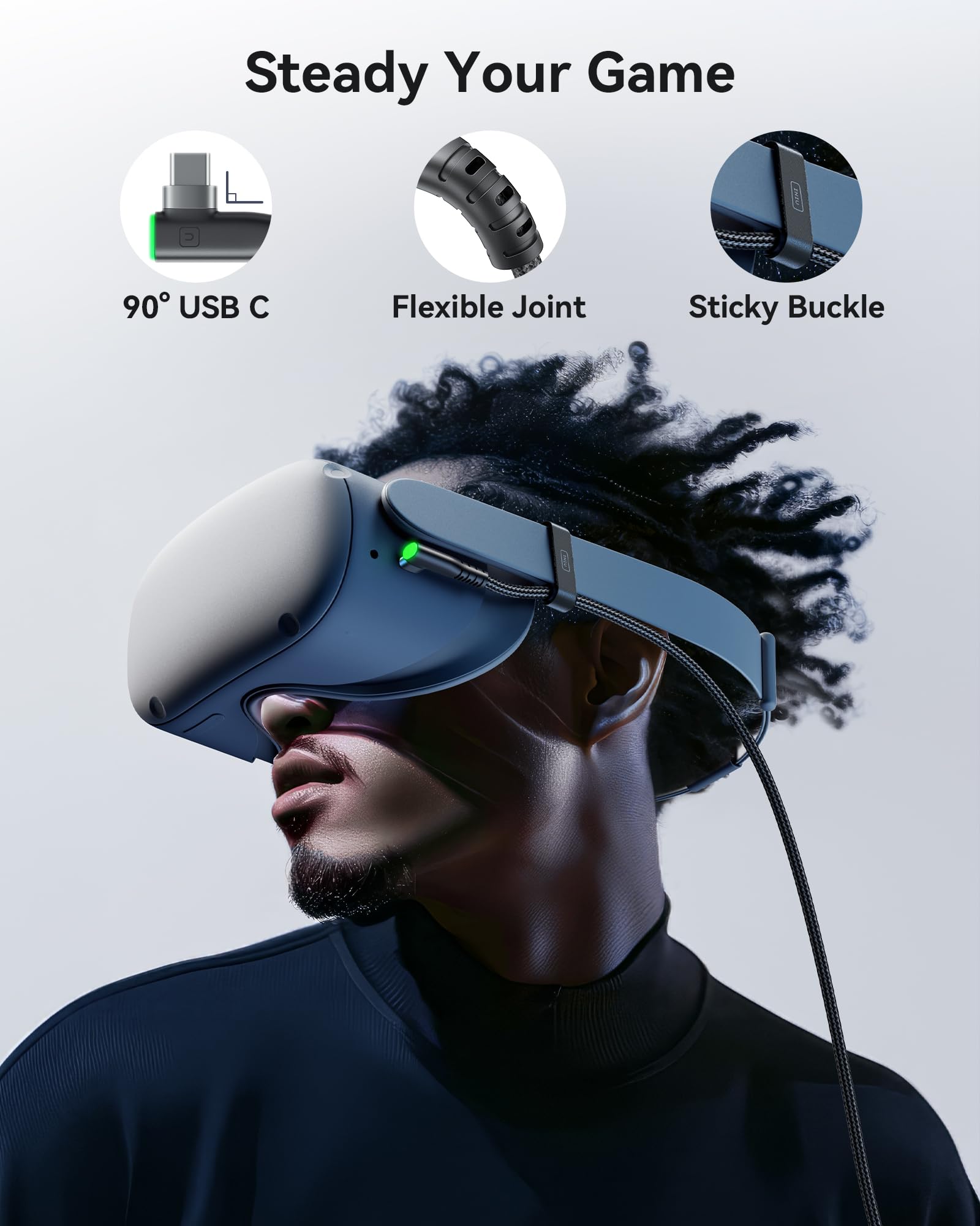 INIU 5M VR Link Cable with Separate Charging Port, USB 3.0 to USB C Cable f 5