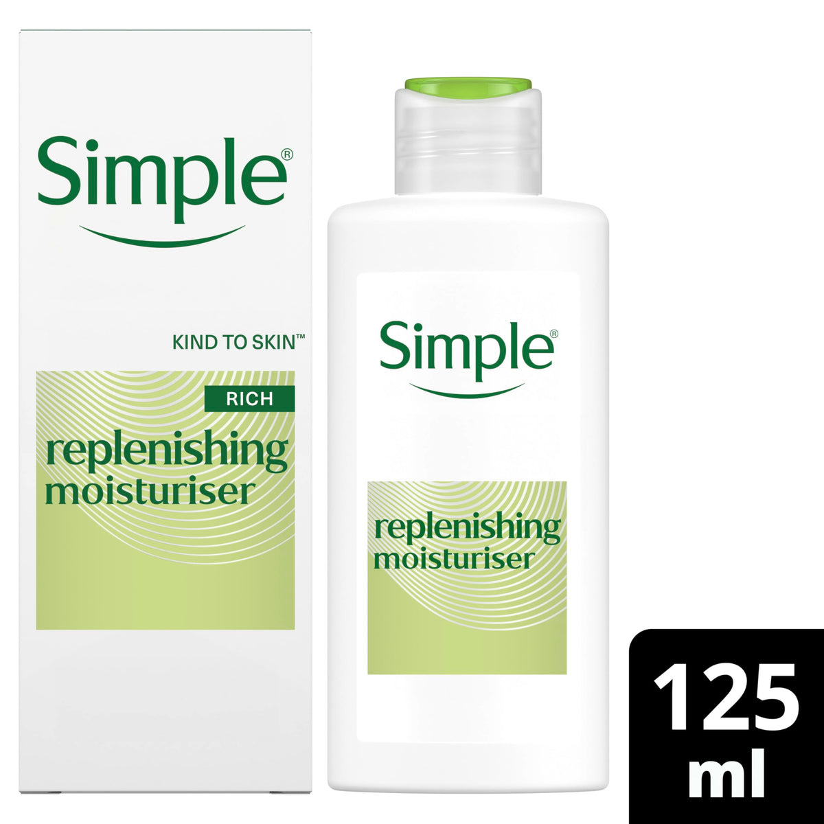 Simple Kind to Skin Replenishing Rich Moisturiser - Deep Hydration, Reinforces Skin Barrier, For Sensitive Skin | 125 ml