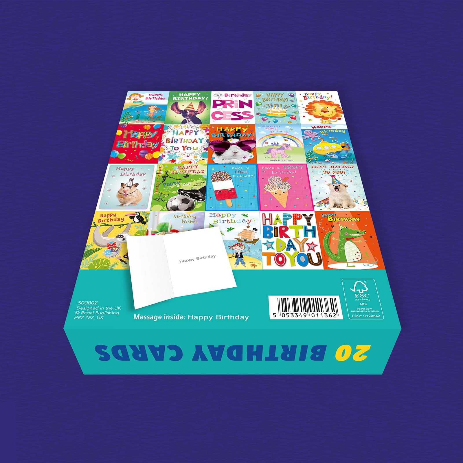 Piccadilly Greetings Kids Birthday Cards Multi-pack | 20 Cards | 5x7 Inches | Assorted Designs 7