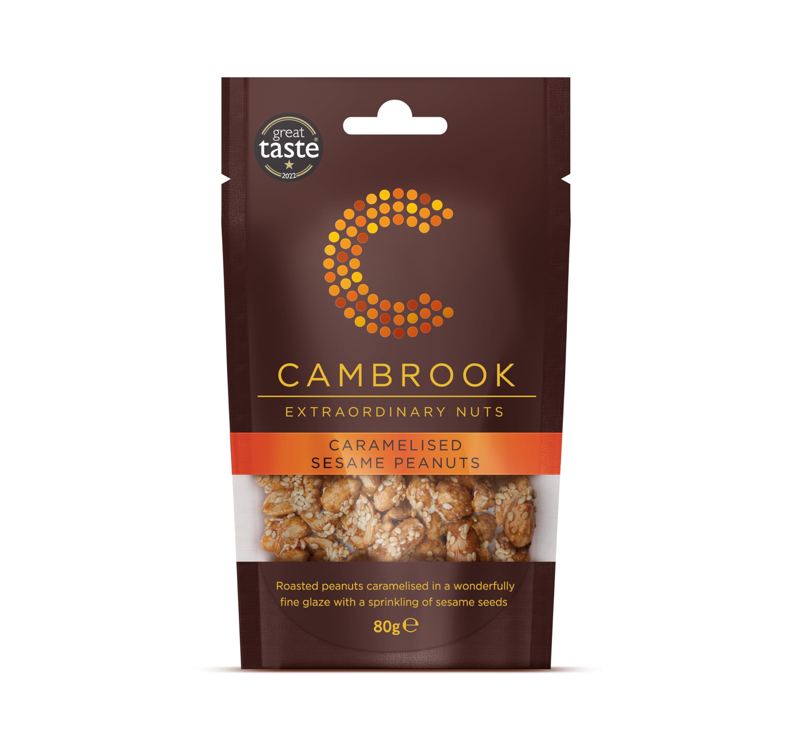 Cambrook Caramelised Sesame Peanuts - Roasted & Glazed | 80g Bag