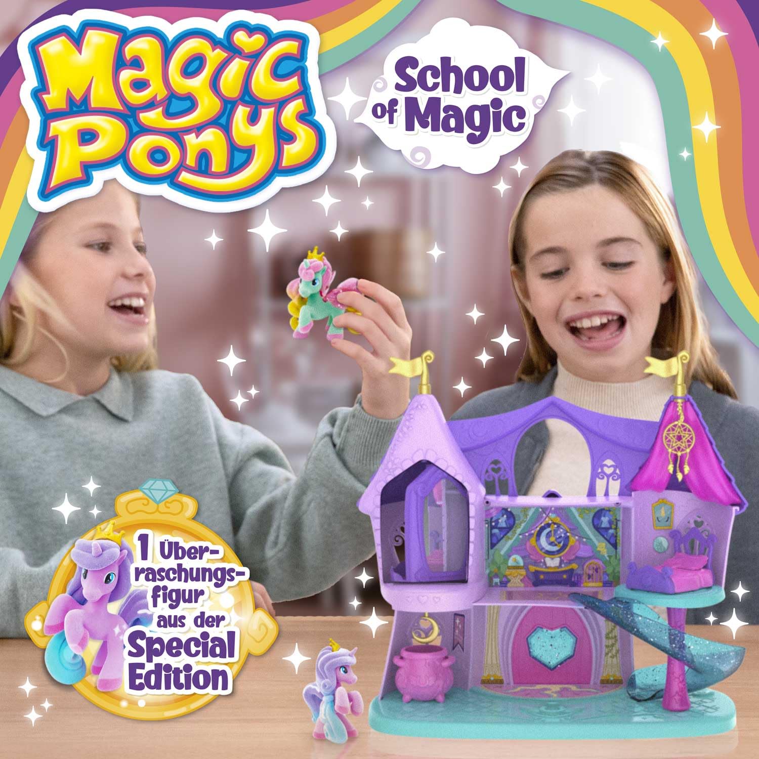 CRAZE Magic Ponys School Playset with Glow-in-the-Dark Pony Figure | Ages 3+ 4
