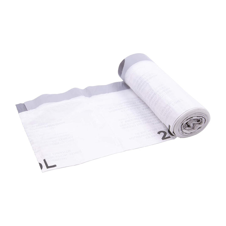 BLACK+DECKER Drawstring Bin Liners 40L, 20 Pack, White