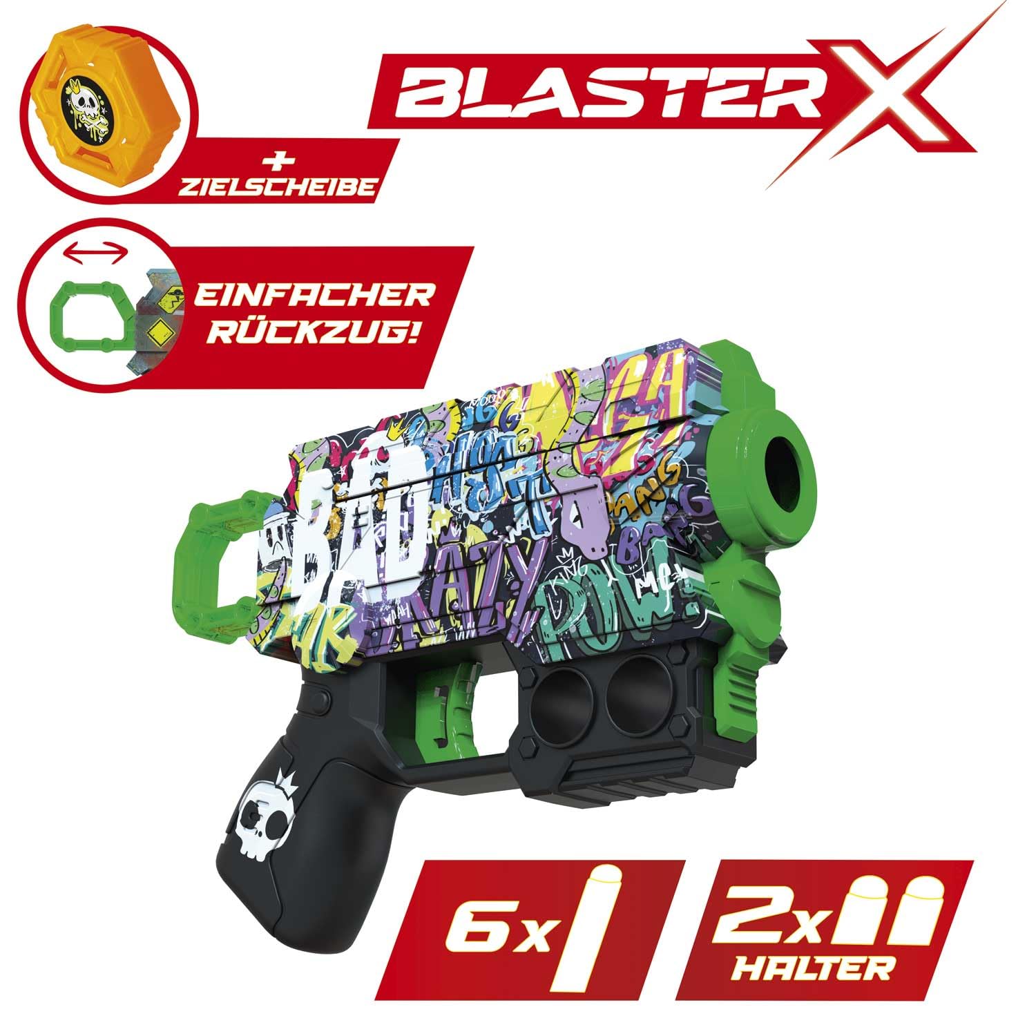 CRAZE BLASTER-X Foam Gun - 16cm Blaster, 6 Foam Darts, 10m Range | Ages 3+ 3