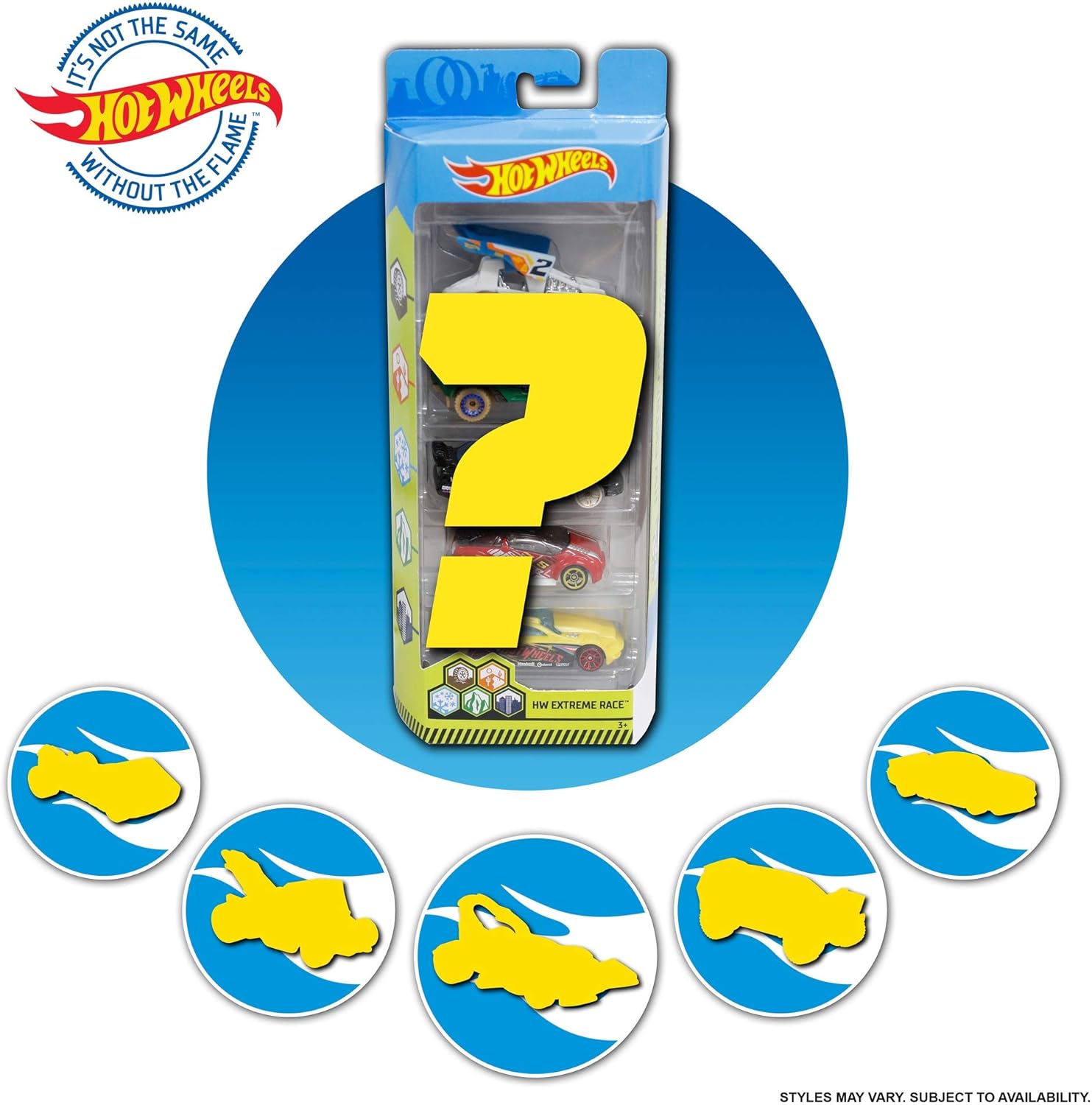Hot Wheels 5-Pack Diecast Vehicles - 1:64 Scale Metal Cars for Kids 3+ 3