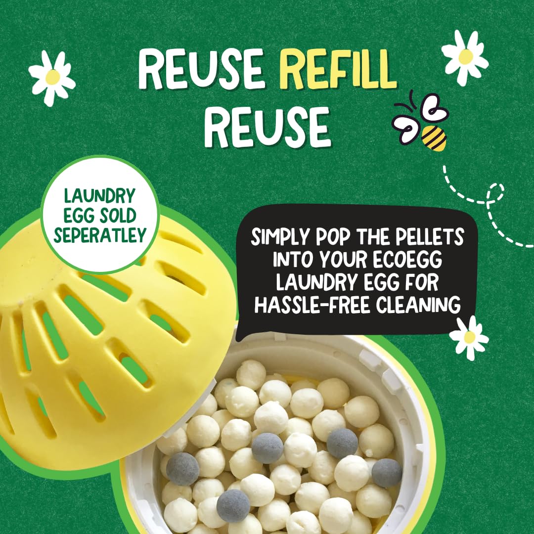 Ecoegg - Laundry Egg Refill Pellets | 50 Washes | Fragrance Free | Non-Bio & No Harsh Chemicals