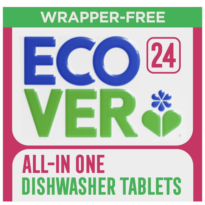 Ecover All-in-One Dishwasher Tablets with Salt & Rinse Aid (24 Tablets)