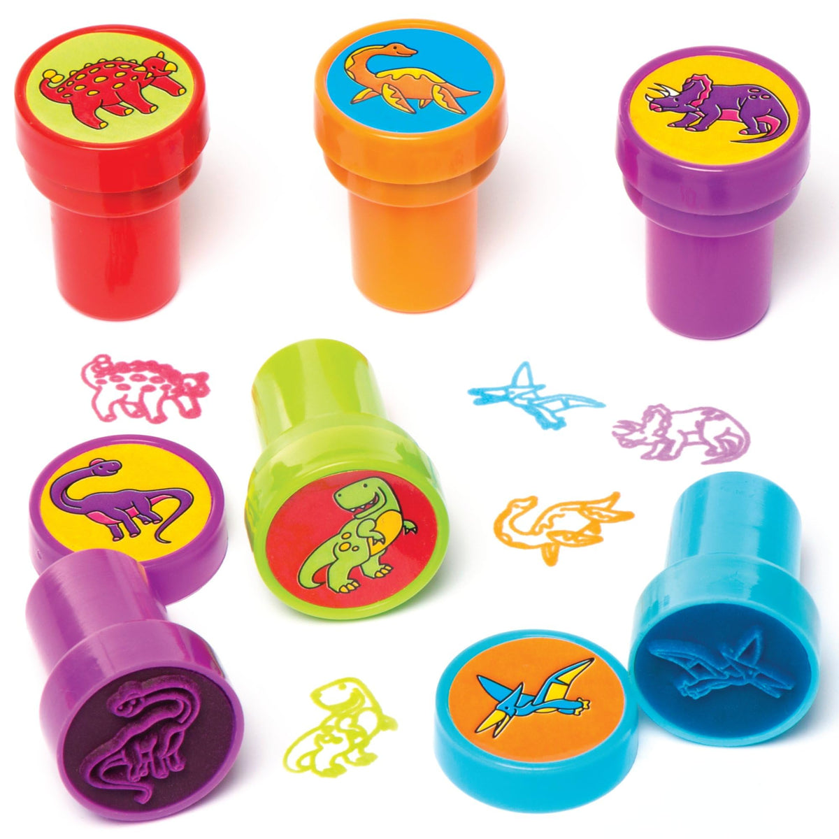Baker Ross Dinosaur Self-Inking Stampers - 10 Pack, 20mm