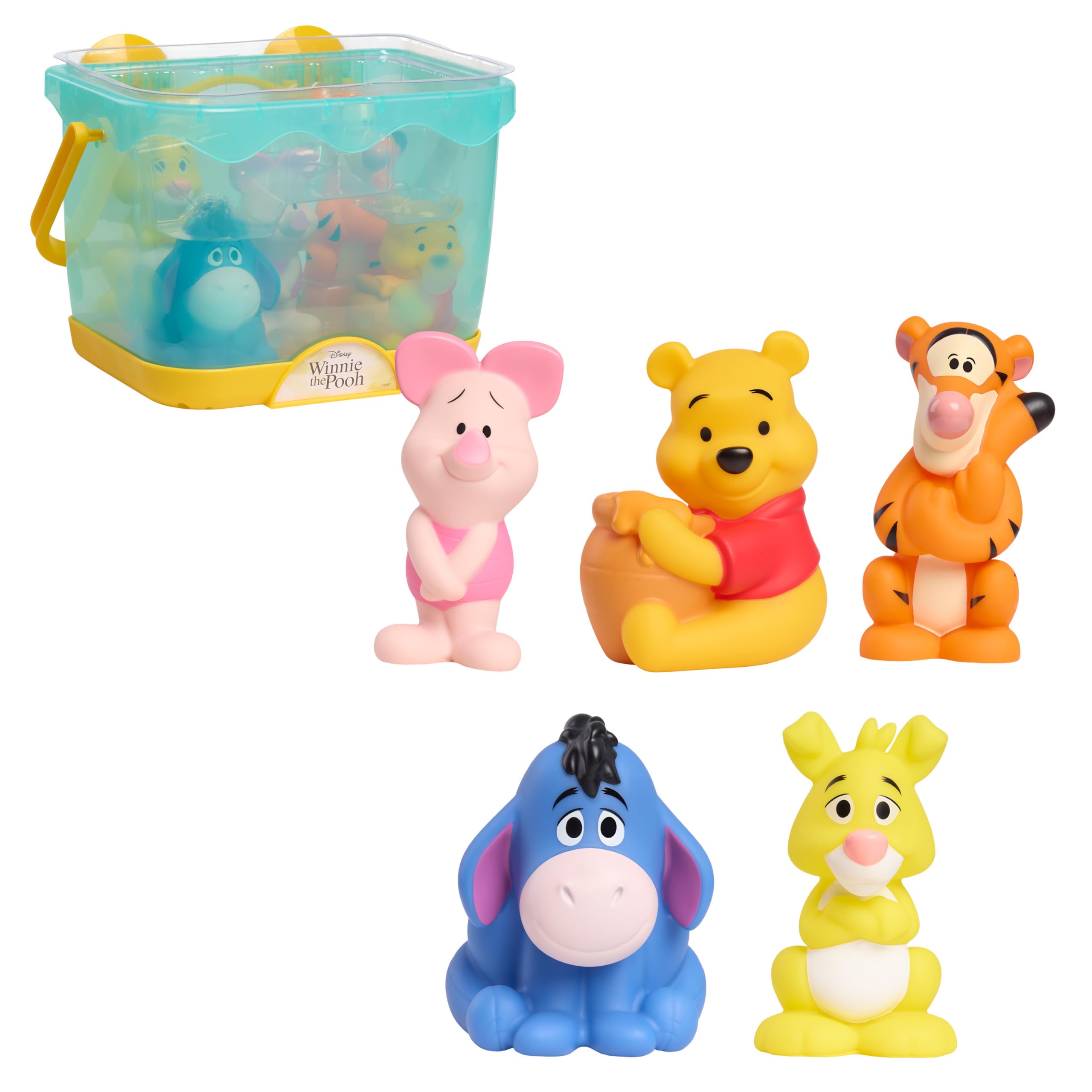 Disney Winnie the Pooh Bath Caddy - 5 Figures, Storage, Wall Mountable | Ages 3+ 1
