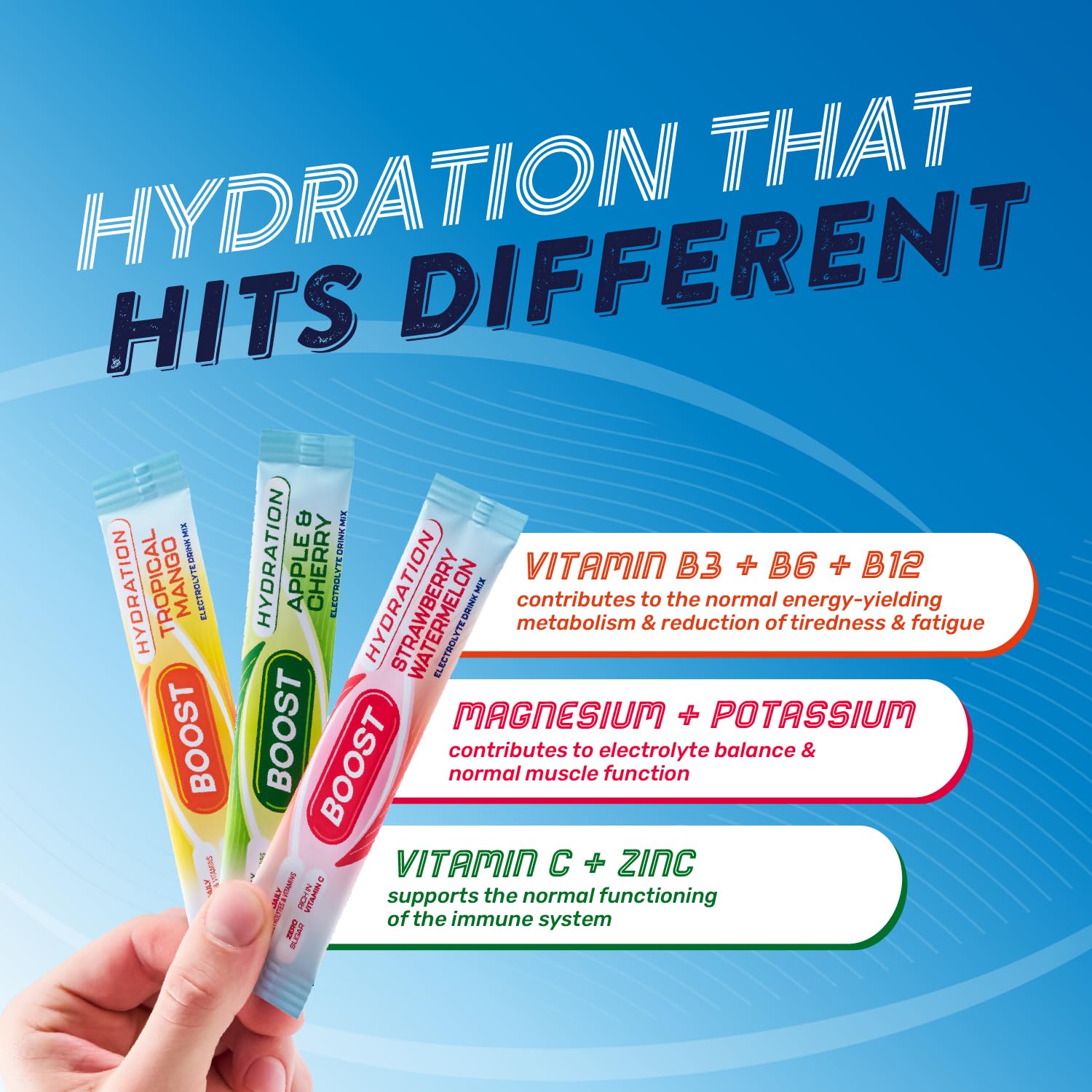 Boost Hydration Powder Mixed Flavour Assortment - Zero Sugar Electrolytes | 6 x 7g Sachets 6