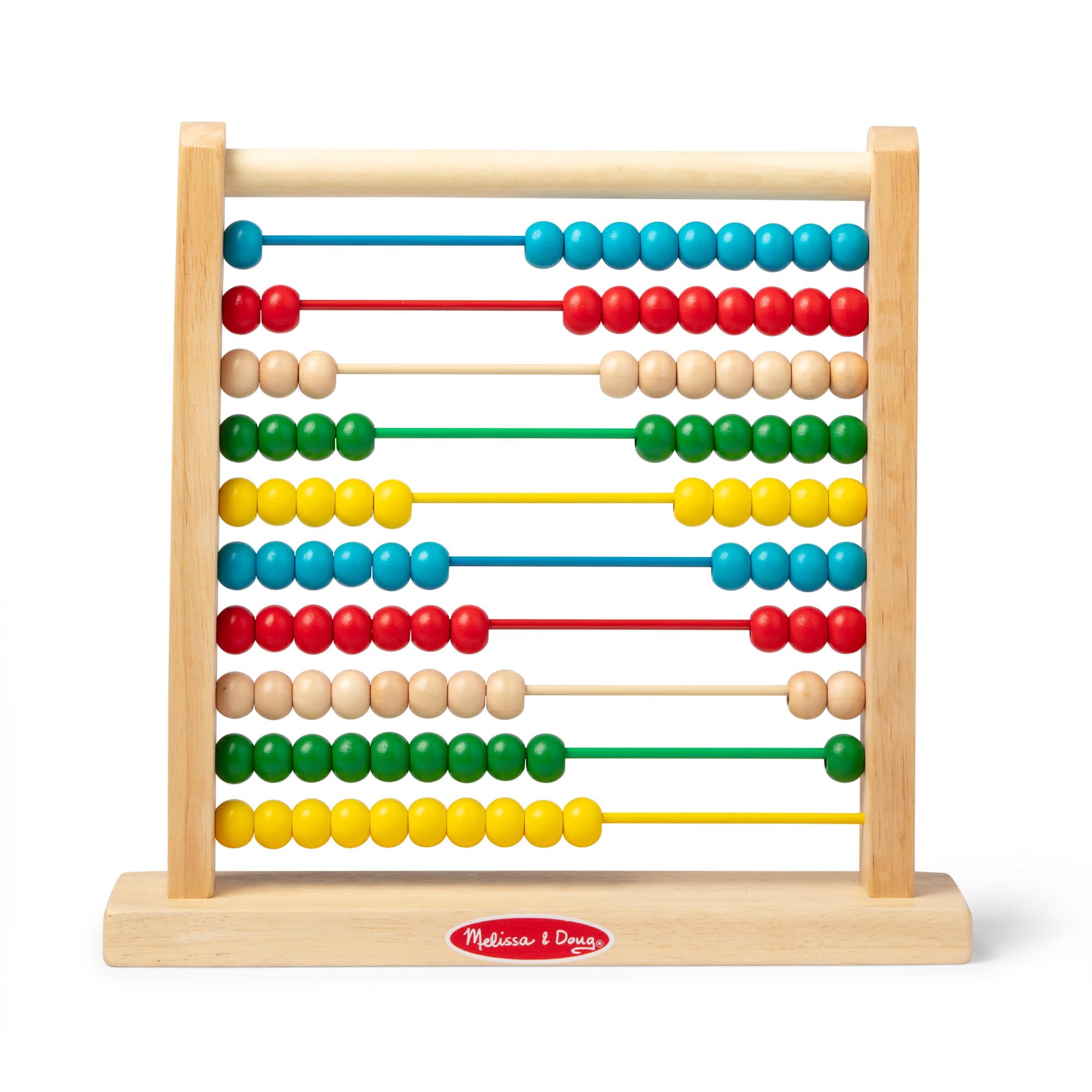 Melissa & Doug Classic Wooden Abacus Counting Toy with 100 Beads for Ages 3+