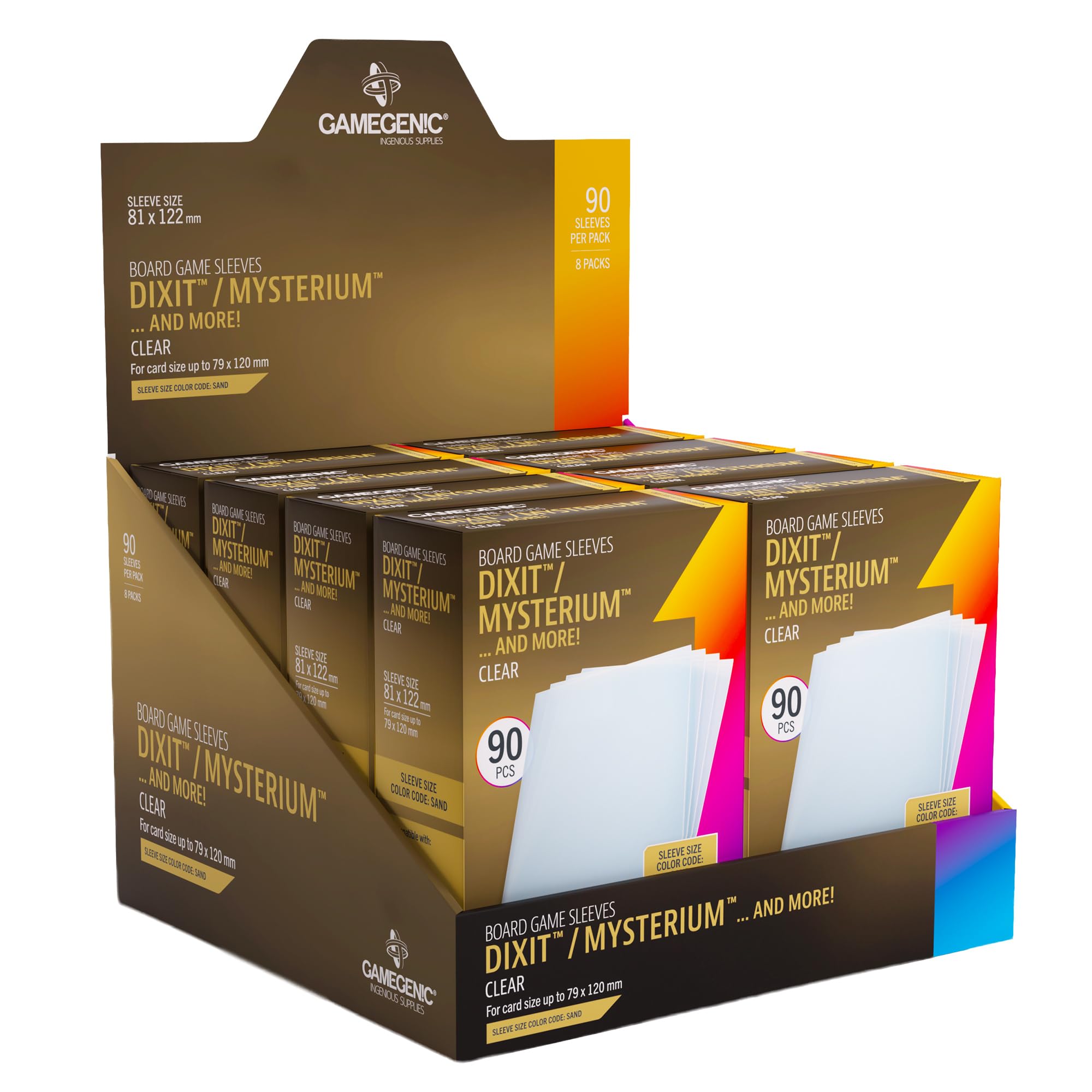 Gamegenic Board Game Sleeves - 90 Extra-Clear Sleeves, 81 x 122 mm 2