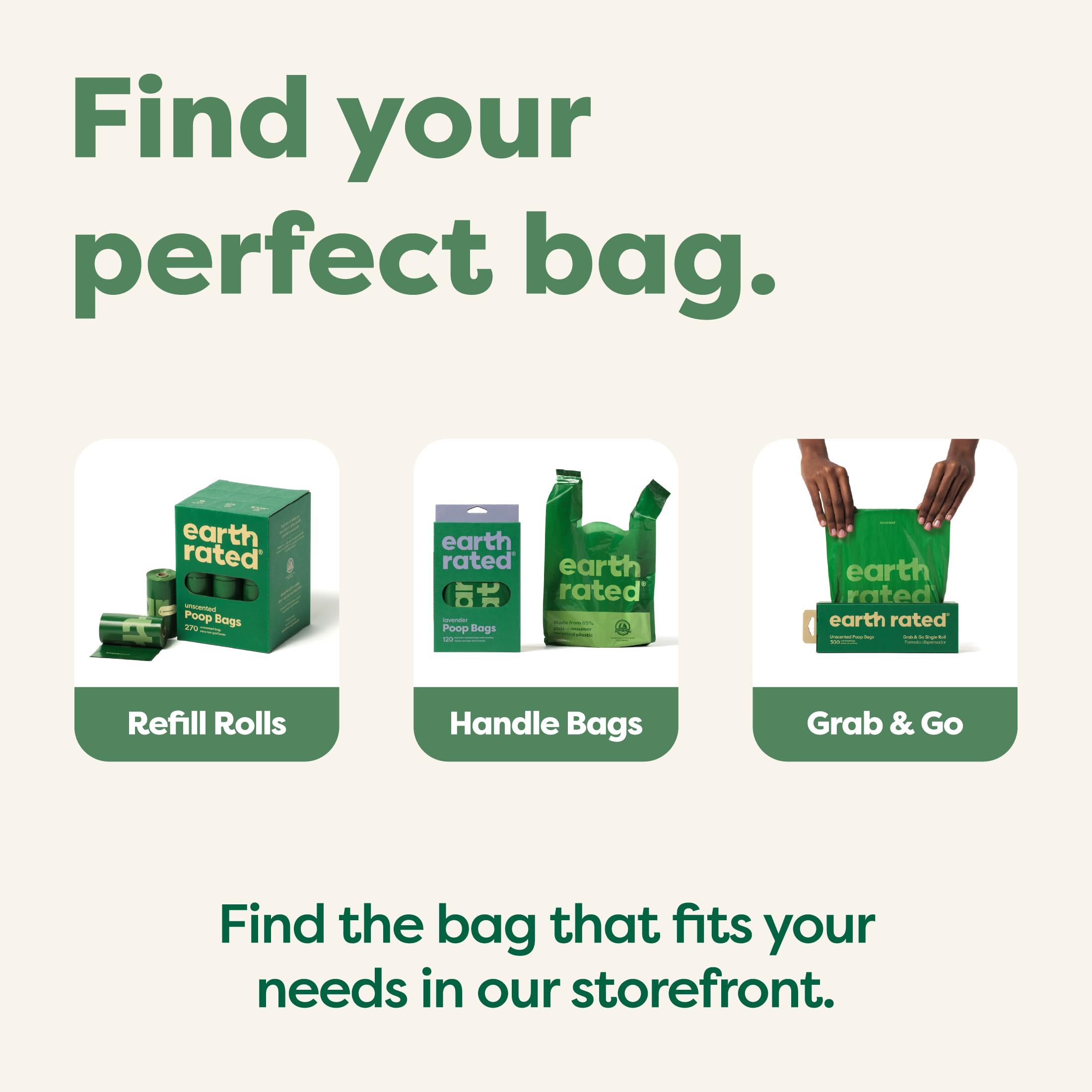 Earth Rated Unscented Dog Poo Bags with Handles - 120 Count, Leakproof, Made with Recycled Plastic 7