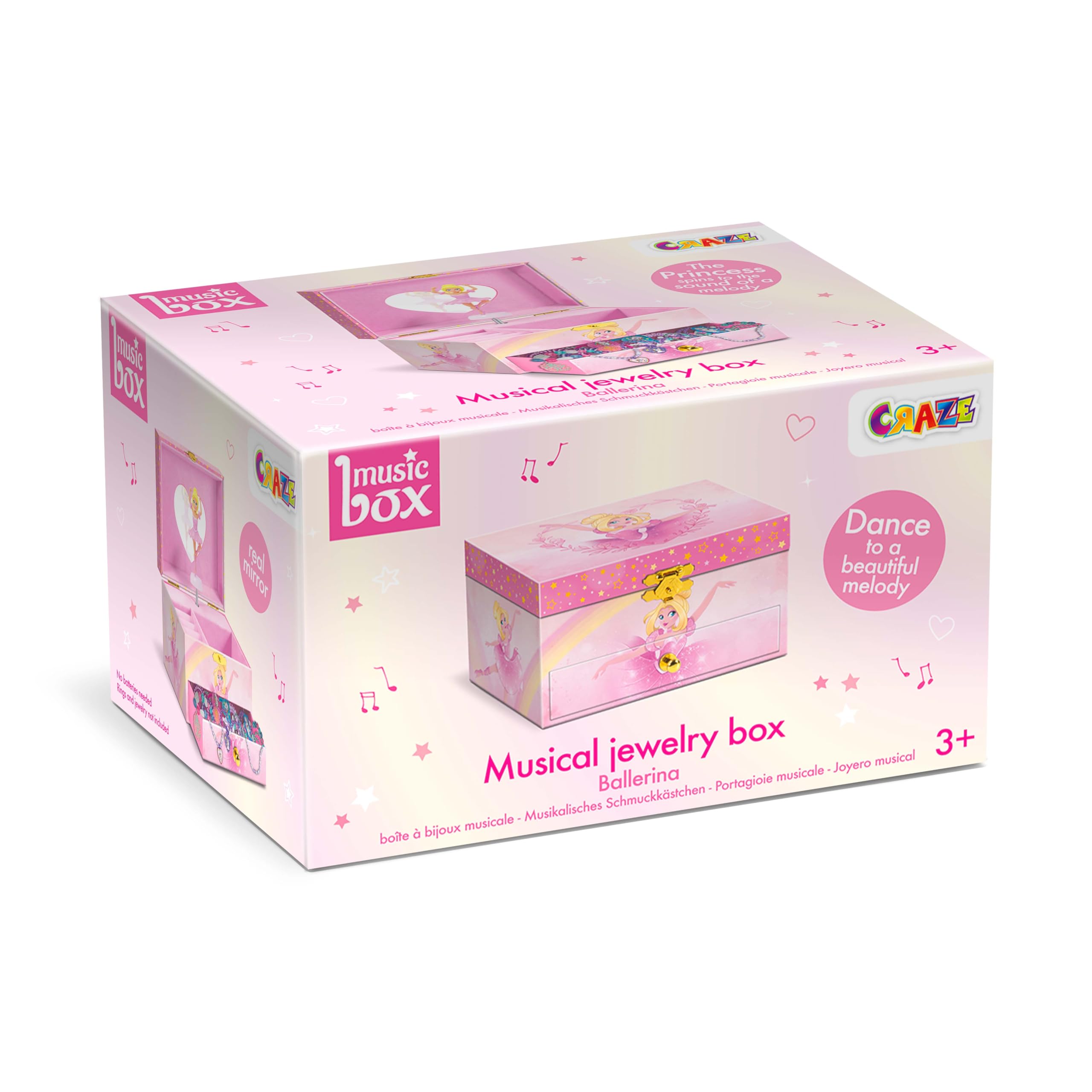 CRAZE Ballerina Music Box Jewelry Box with Spinning Dancer and Melody 2