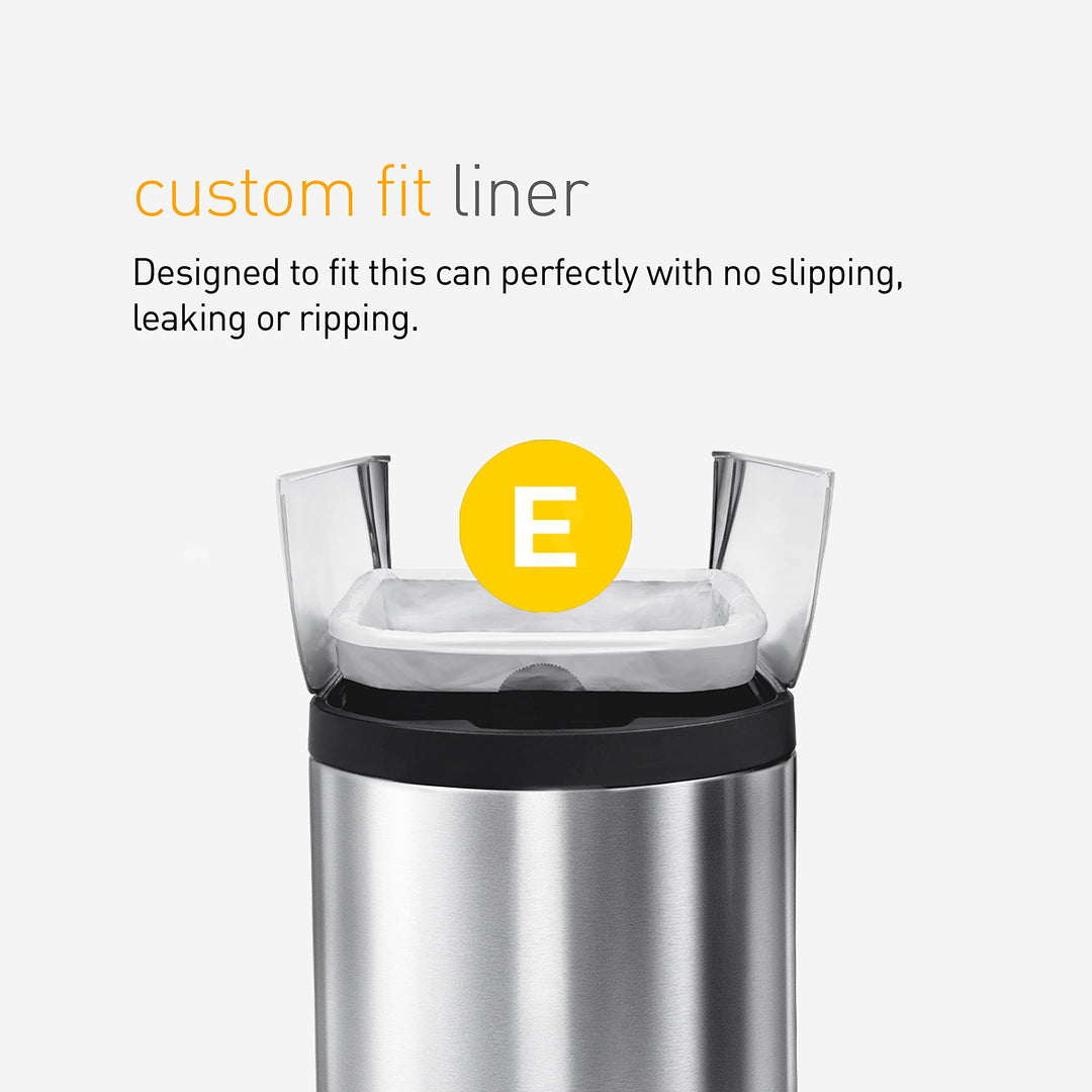 simplehuman CW0255 Code E Custom Fit Bin Liner Bulk Pack, White (60 Count)