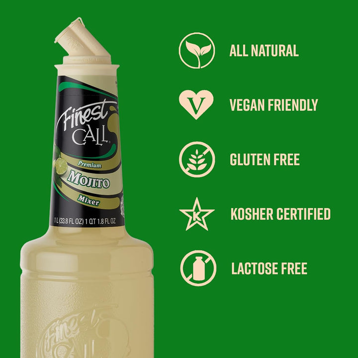 Finest Call Mojito Mix, Premium Pre-Made Cocktail Mix, Just Add Rum, 1 Litre