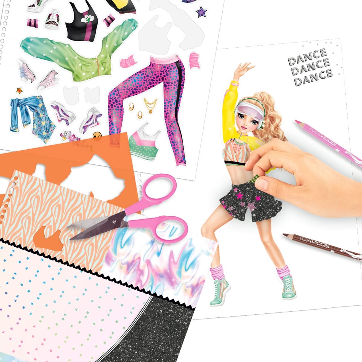 Depesche TOPModel Dance Designbook - 30 Pages, Includes Stencils & Stickers 4
