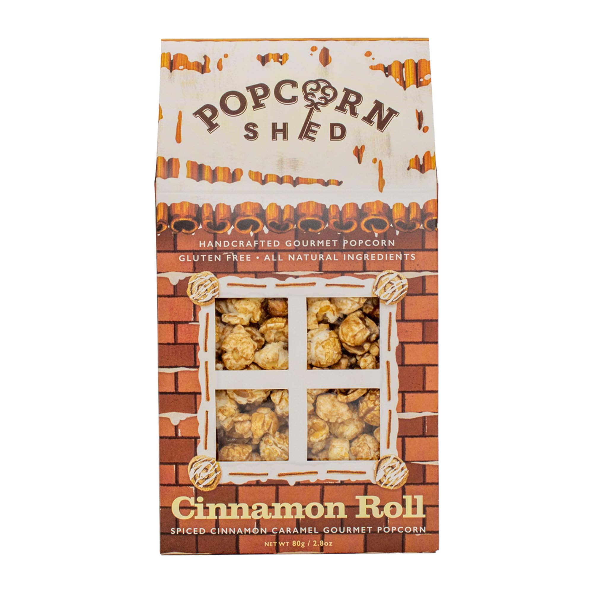 Popcorn Shed Cinnamon Roll Gourmet Popcorn - Sweet Cinnamon & Buttery Icing Sugar | 80g