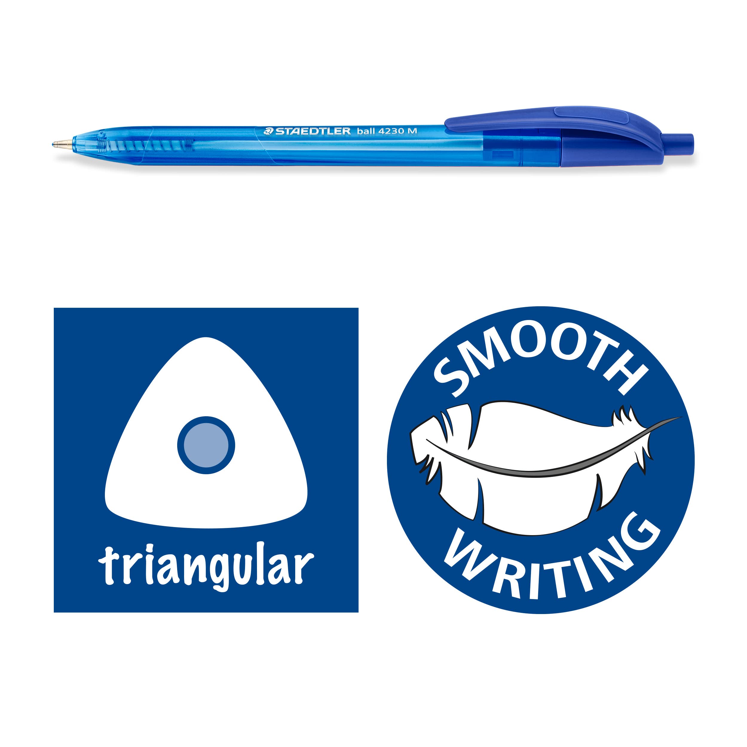 STAEDTLER 4230 M-3 Retractable Ballpoint Pen - Blue Ink | 1.0mm Medium Point | Pack of 10 4