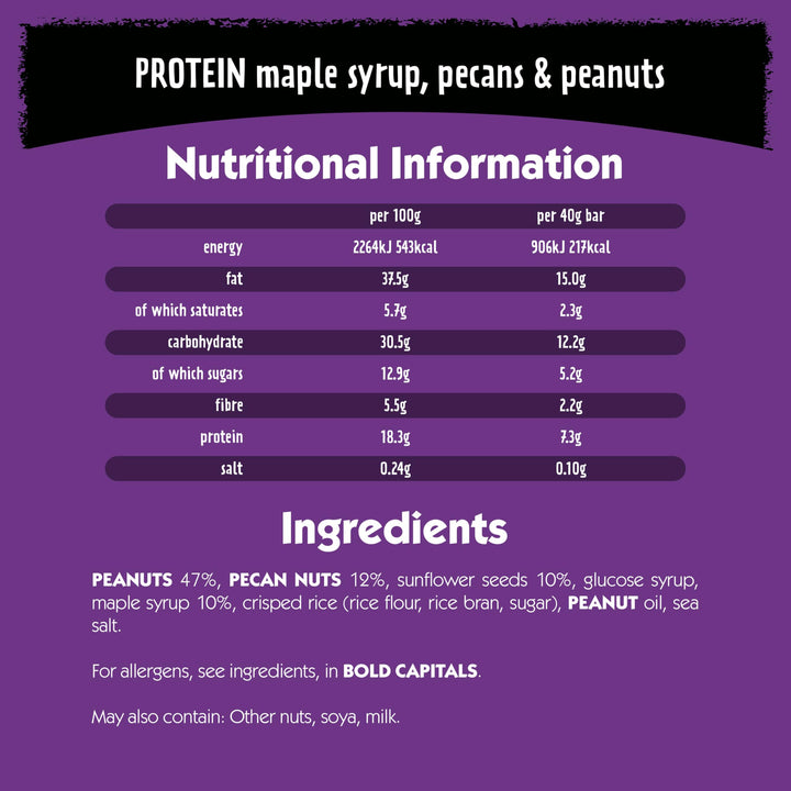 Eat Natural Protein Maple Syrup, Pecans & Peanuts Fruit & Nut Bar (3 x 40g)