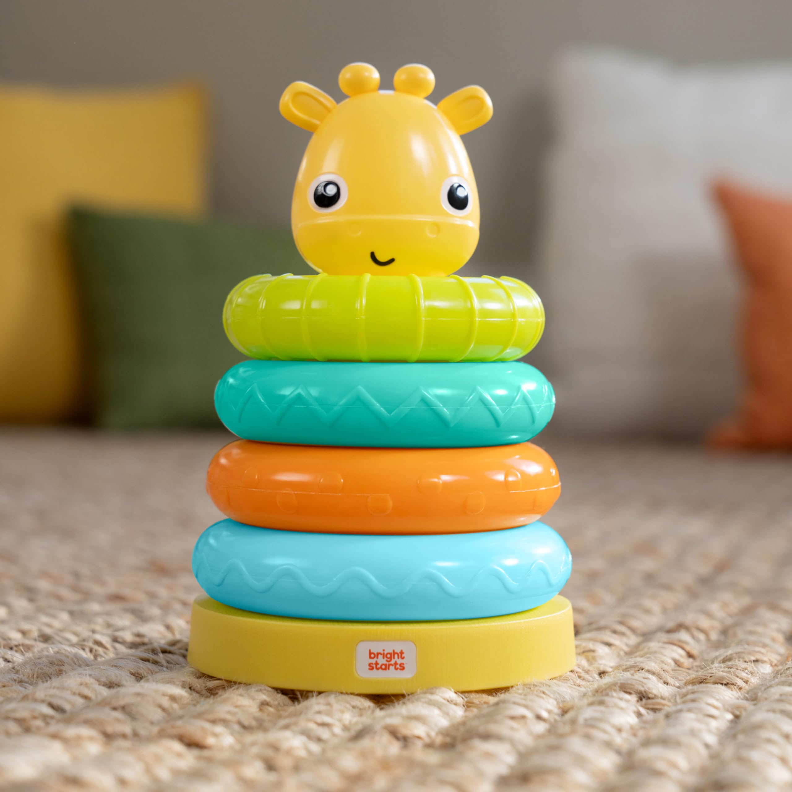 Bright Starts Giraffe Tower Stacking Toy - Fine Motor Skills Development | Ages 6 Months+ 6