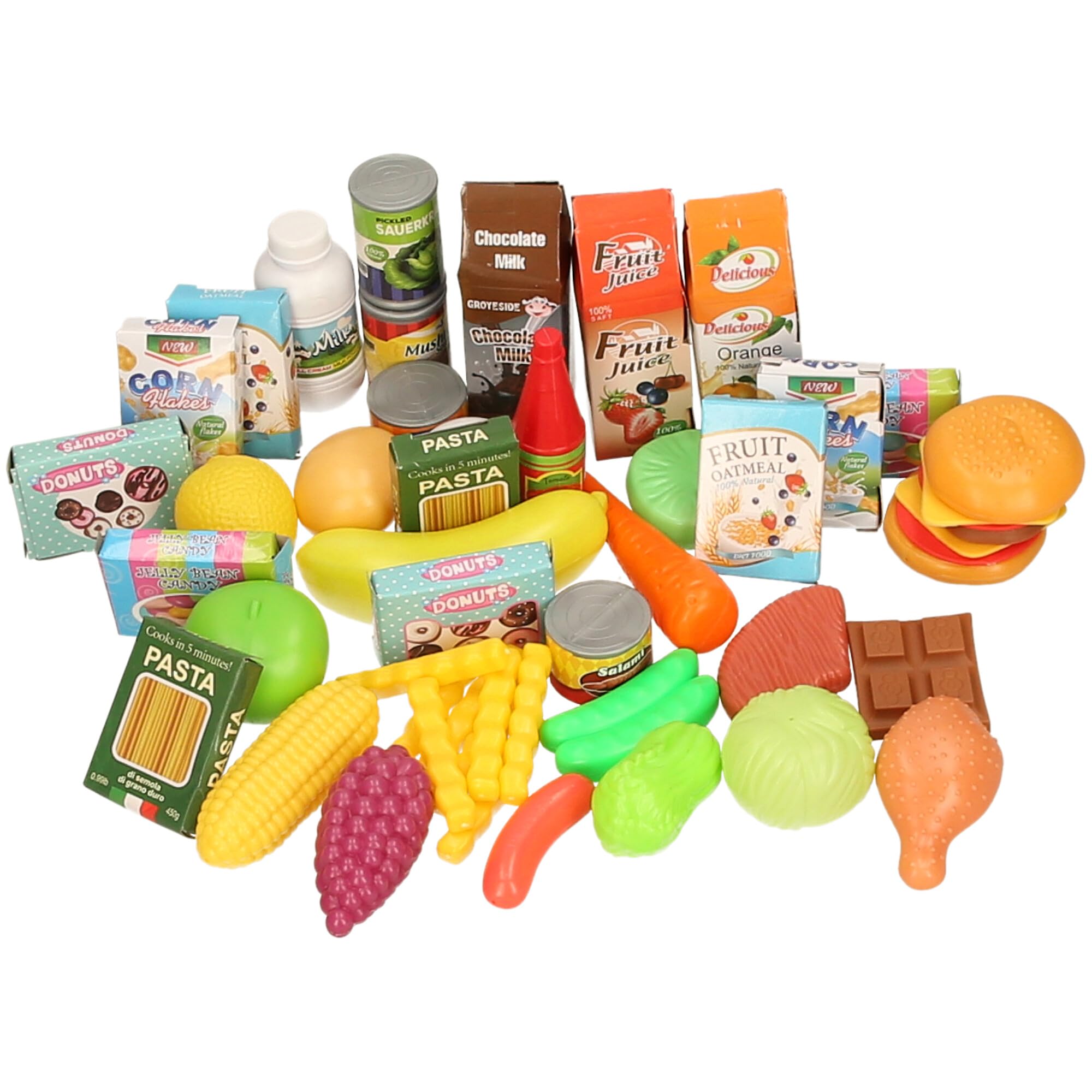 Junior Chef Deluxe Play Food Set - 50 Pieces, Educational Role Play Toys for Children 2
