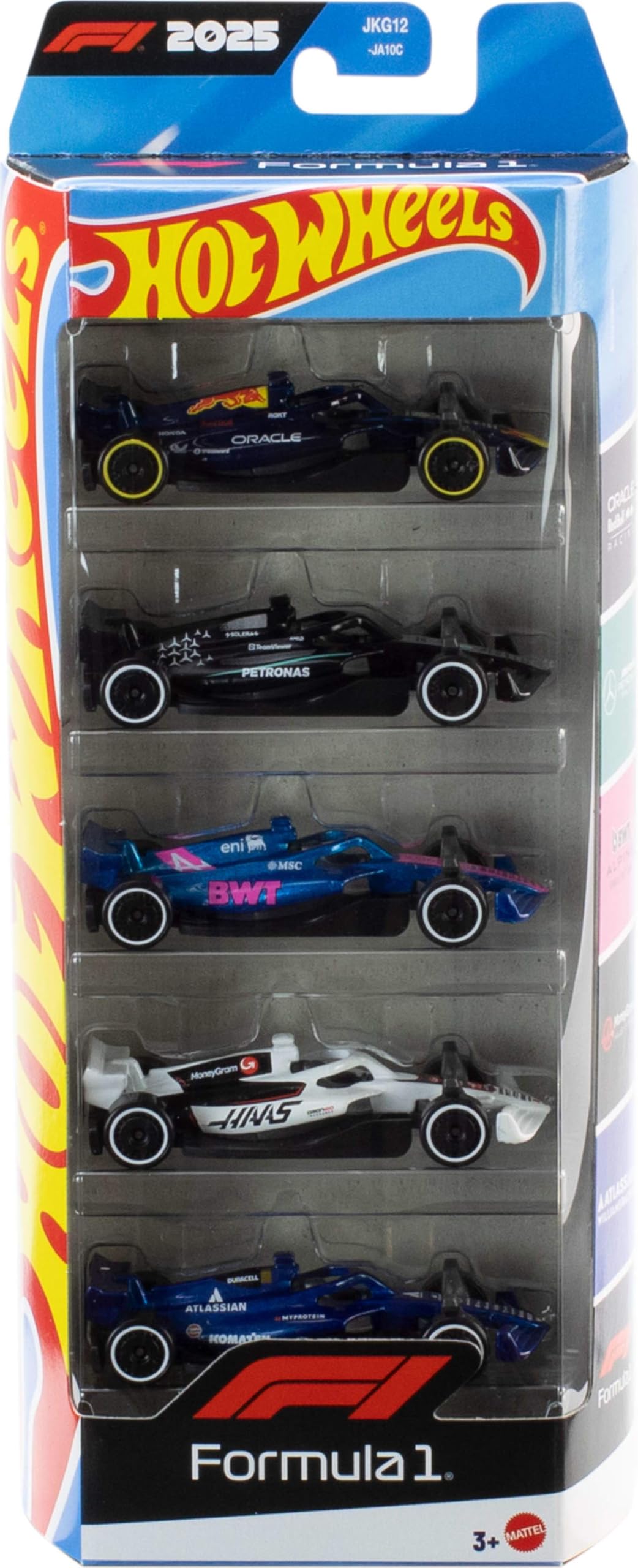 Hot Wheels Formula 1 5-Pack - 1:64 Scale Die-Cast Cars | Multicolor | Ages 3+ 6