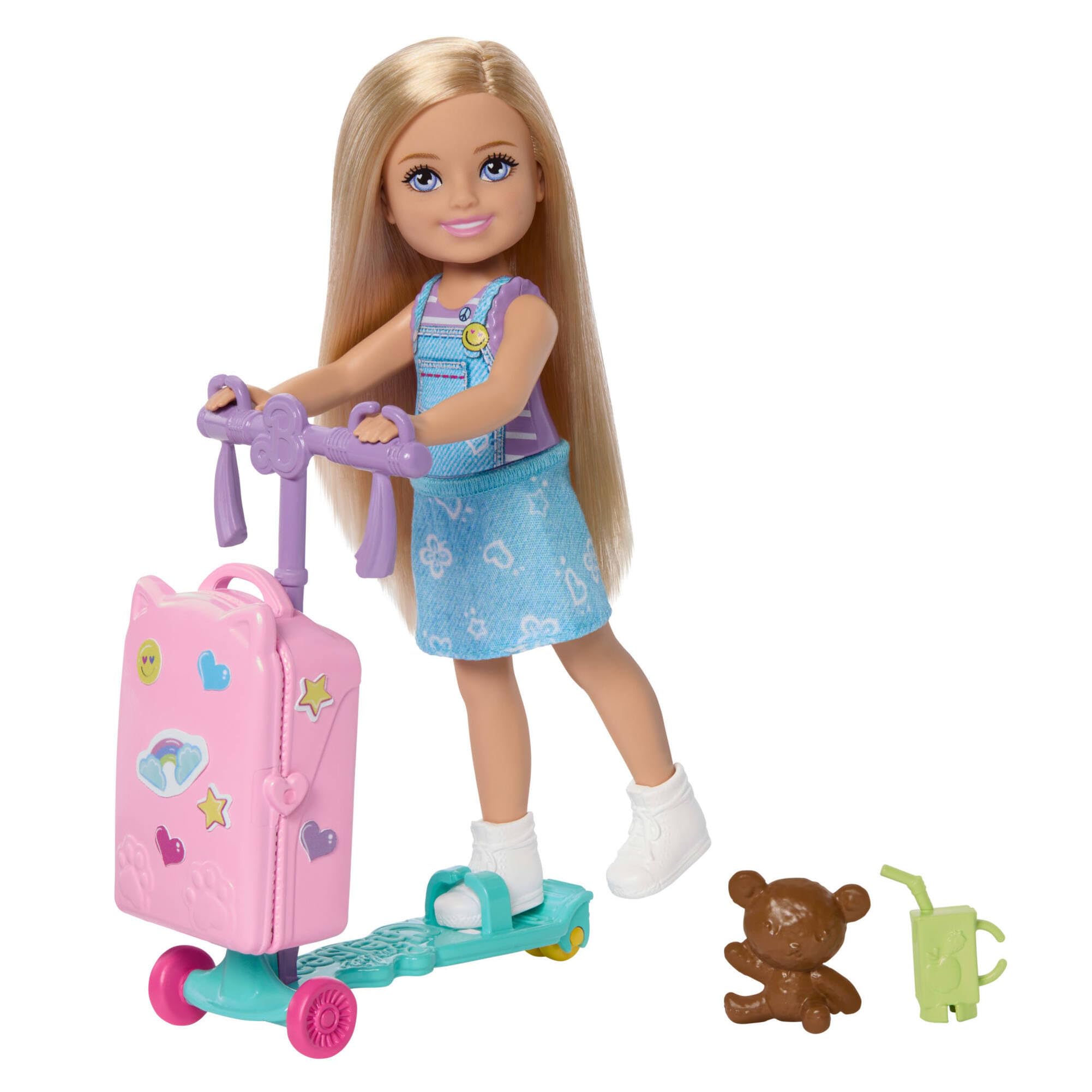 Barbie Club Chelsea Limitless Adventure Doll with Rolling Scooter-Suitcase | Ages 3+ 2