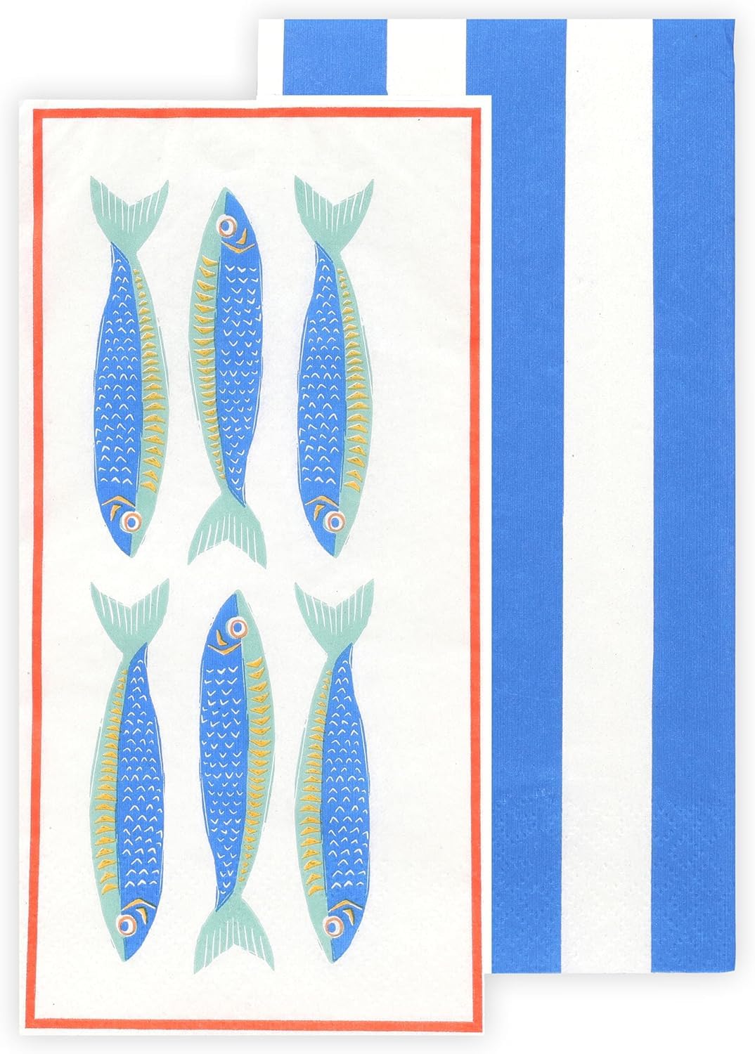 Talking Tables Premium Fish Themed Napkins - 16 Pack, 40cm x 40cm | FSC Recycled Paper 2