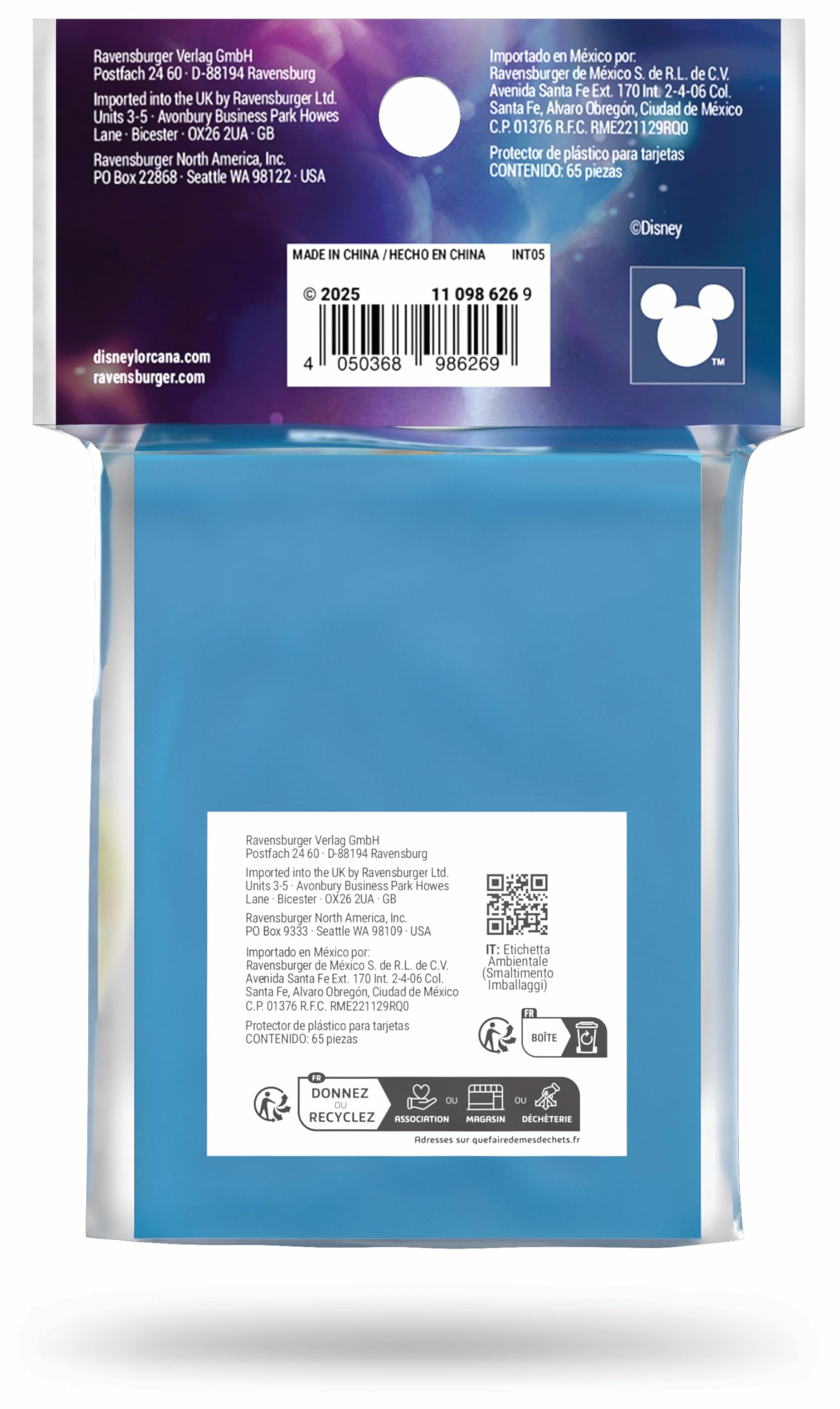 Ravensburger Disney Lorcana Trading Card Game - 65 Mulan Card Sleeves Set 5