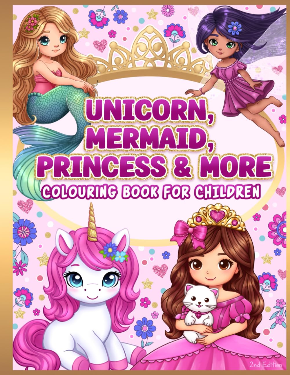 BJB Publishing Colouring Book for Girls: Unicorn, Mermaid, Princess & More | Paperback 1