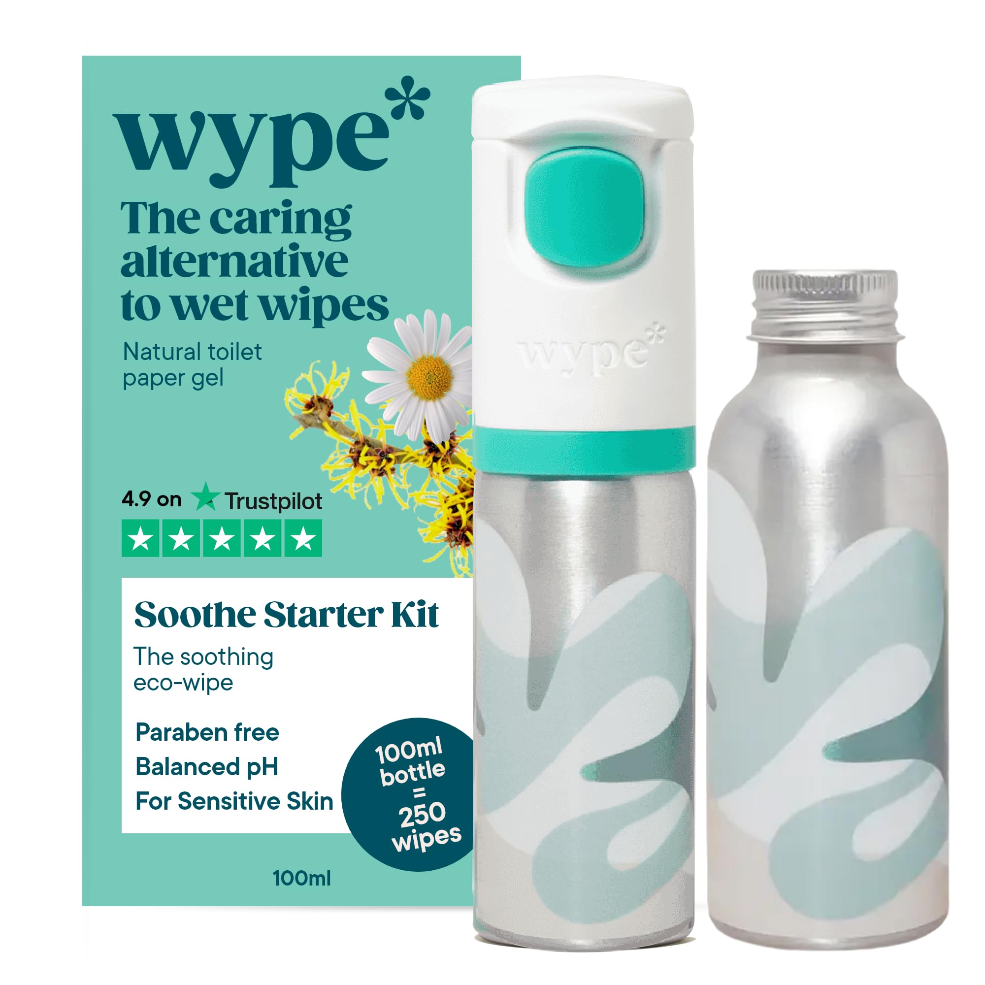 Wype Soothe Toilet Paper Gel - Sensitive Skin | 200ml Bundle | Biodegradable & Flushable