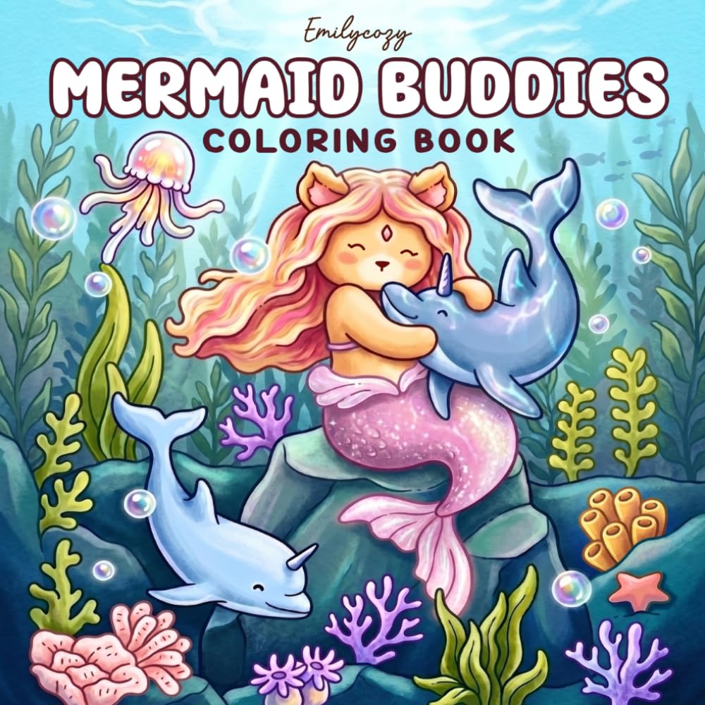 Emily Cozy Mermaid Buddies Coloring Book | Paperback | Young Adult Science Fiction & Fantasy