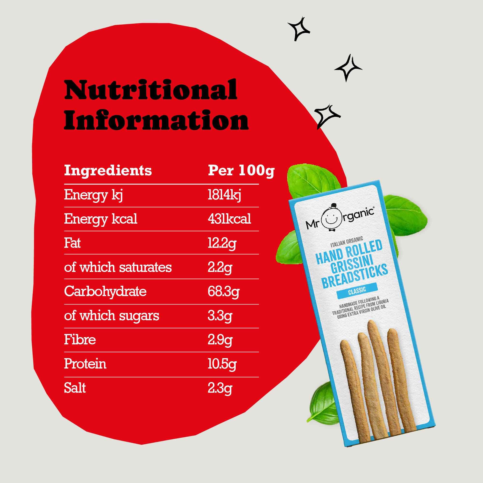 Mr Organic Classic Grissini Breadsticks - 150g, Hand-rolled in Italy 4