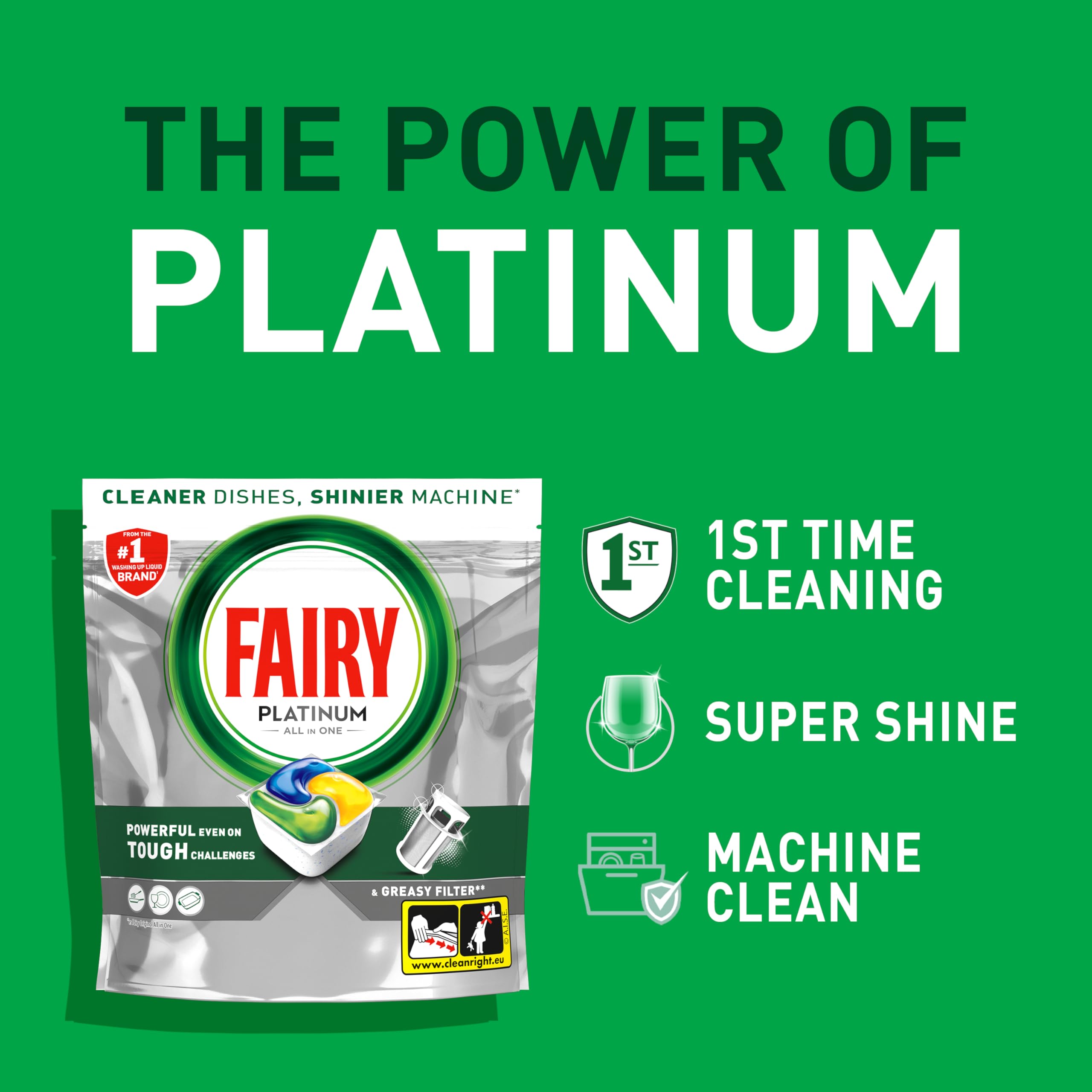 Fairy Platinum Lemon All-In-1 Dishwasher Detergent Tablets - 51 Count Bulk Pack | Grease Prevention 2