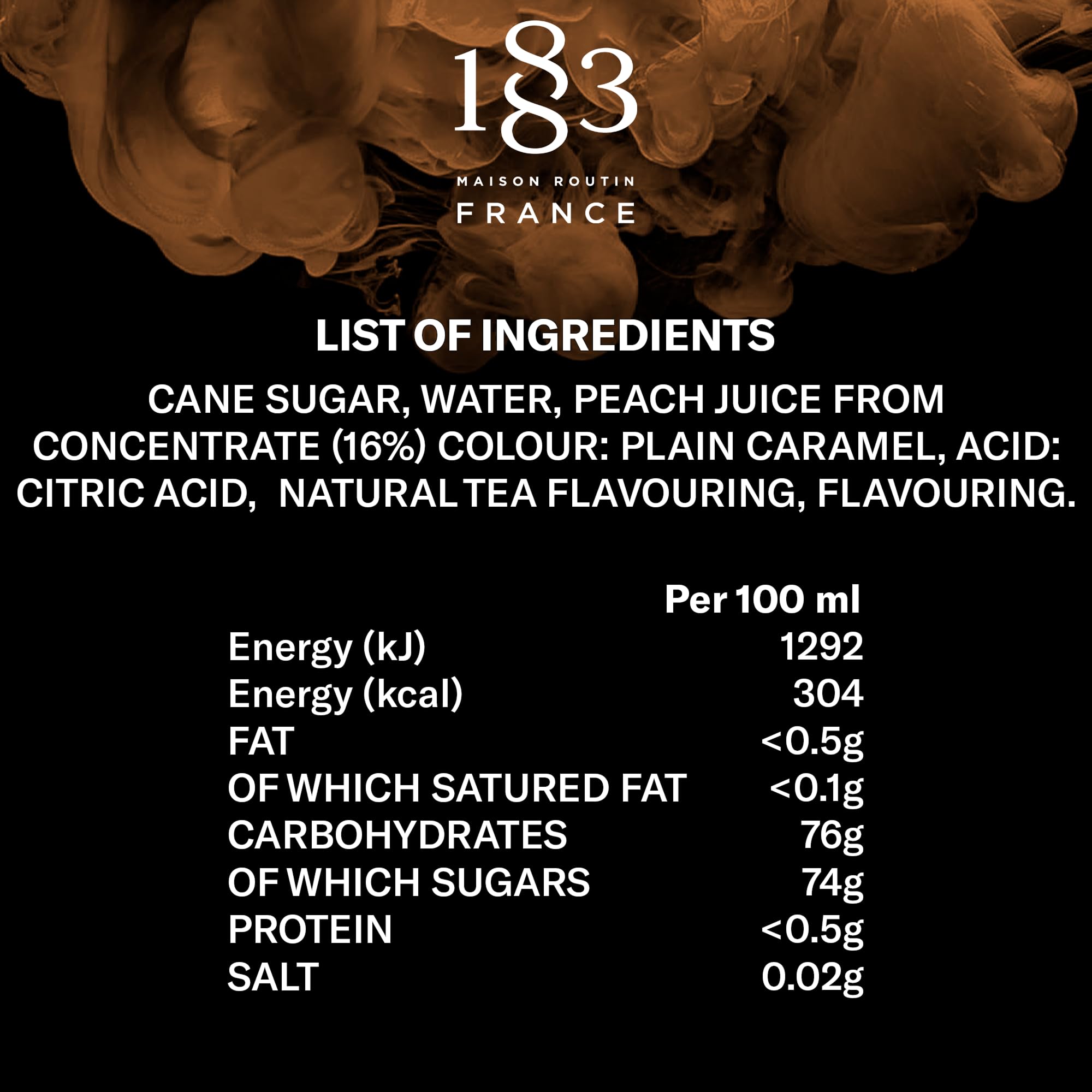 1883 MAISON ROUTIN Premium Peach Iced Tea Syrup - 1L Liquid Concentrate for Cocktails 3