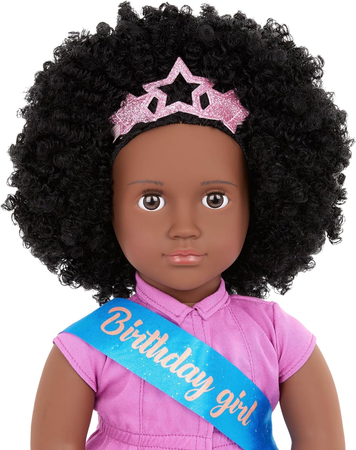 Our Generation Kehlani 18-Inch Birthday Doll - Brown Eyes, Curly Black Hair, 9-Piece Set
