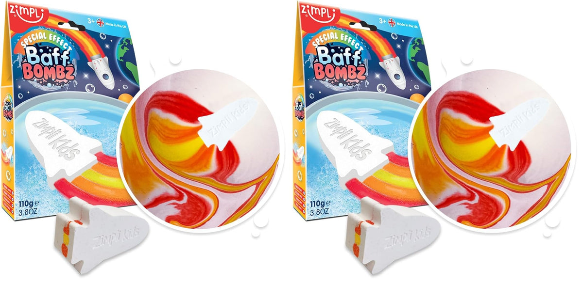 Zimpli Kids Large Rocket Flame Bath Bomb - 2 Count, Strawberry Scent