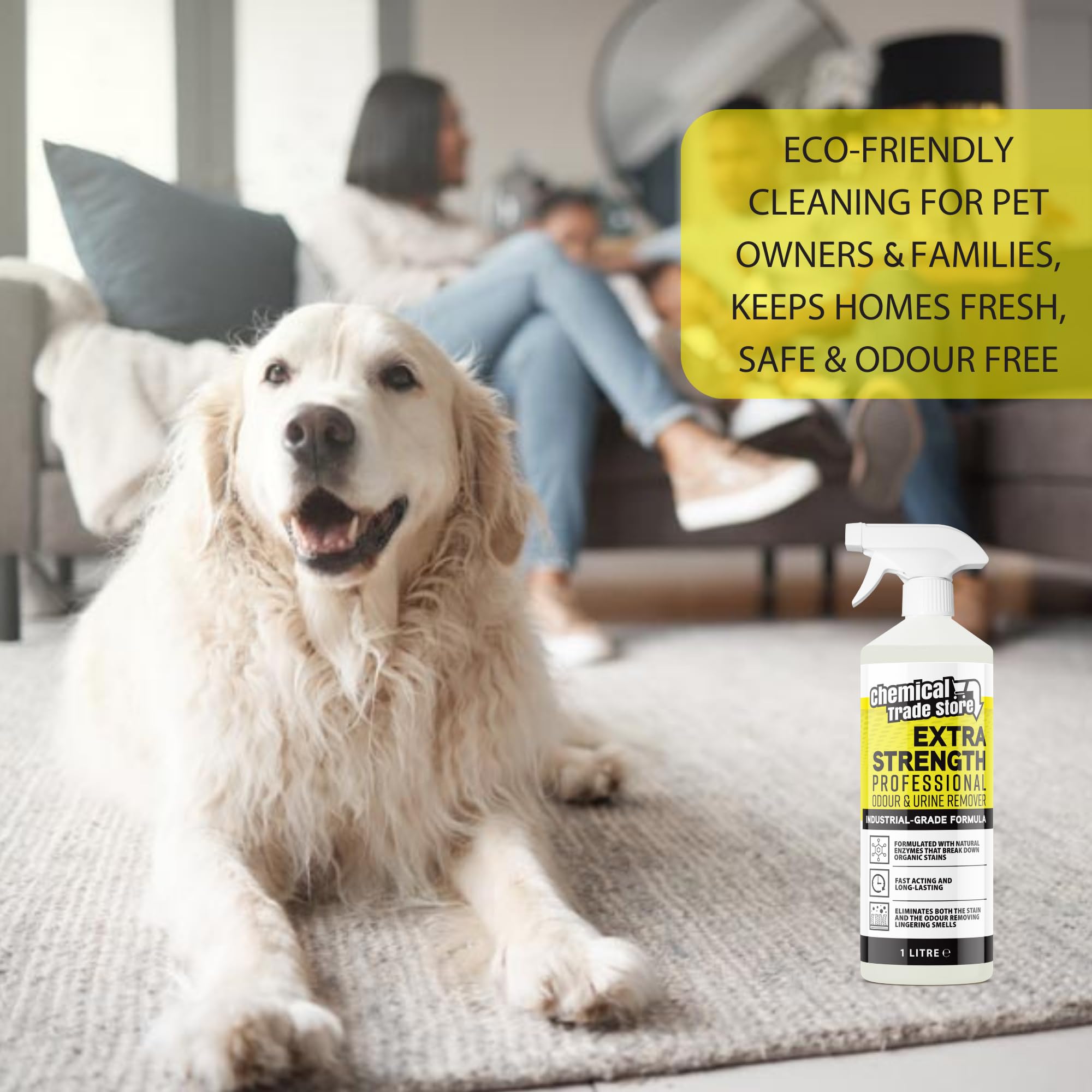 Chemical Trade Store Professional Odour & Urine Eliminator - 1L Enzyme-Based Stain Remover 4