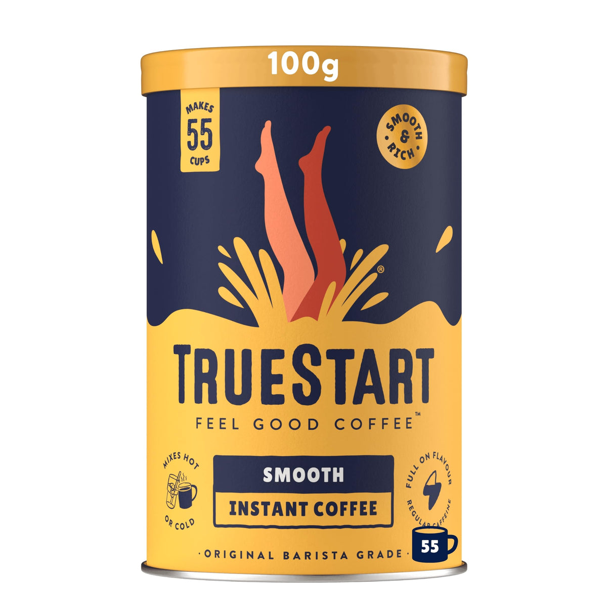 TRUESTART Smooth Original Instant Coffee - 100g Colombian Arabica, Freeze-Dried