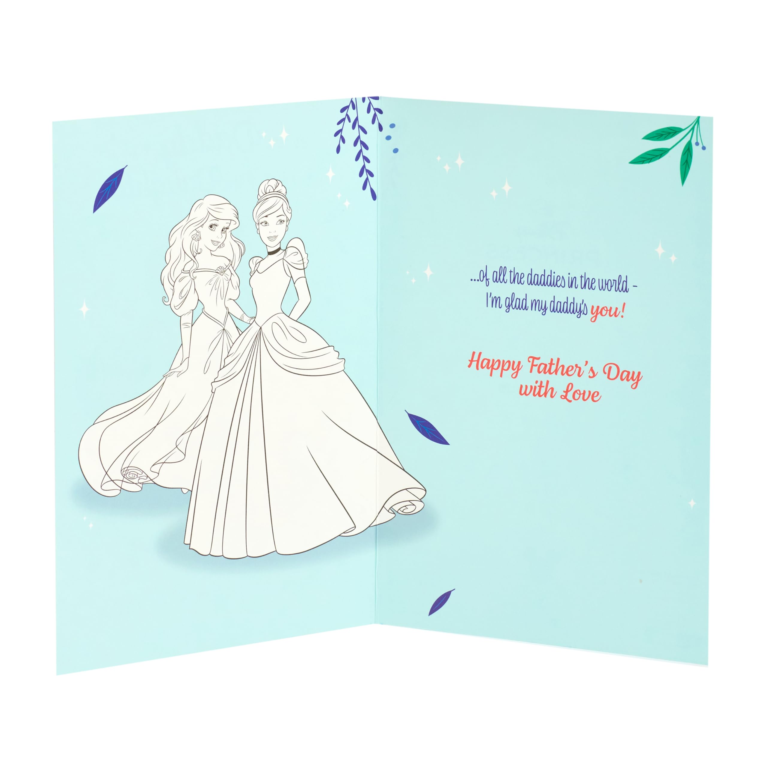 UK Greetings Father's Day Card for Daddy from Daughter | Princess Design | 14.9 x 22.9 cm