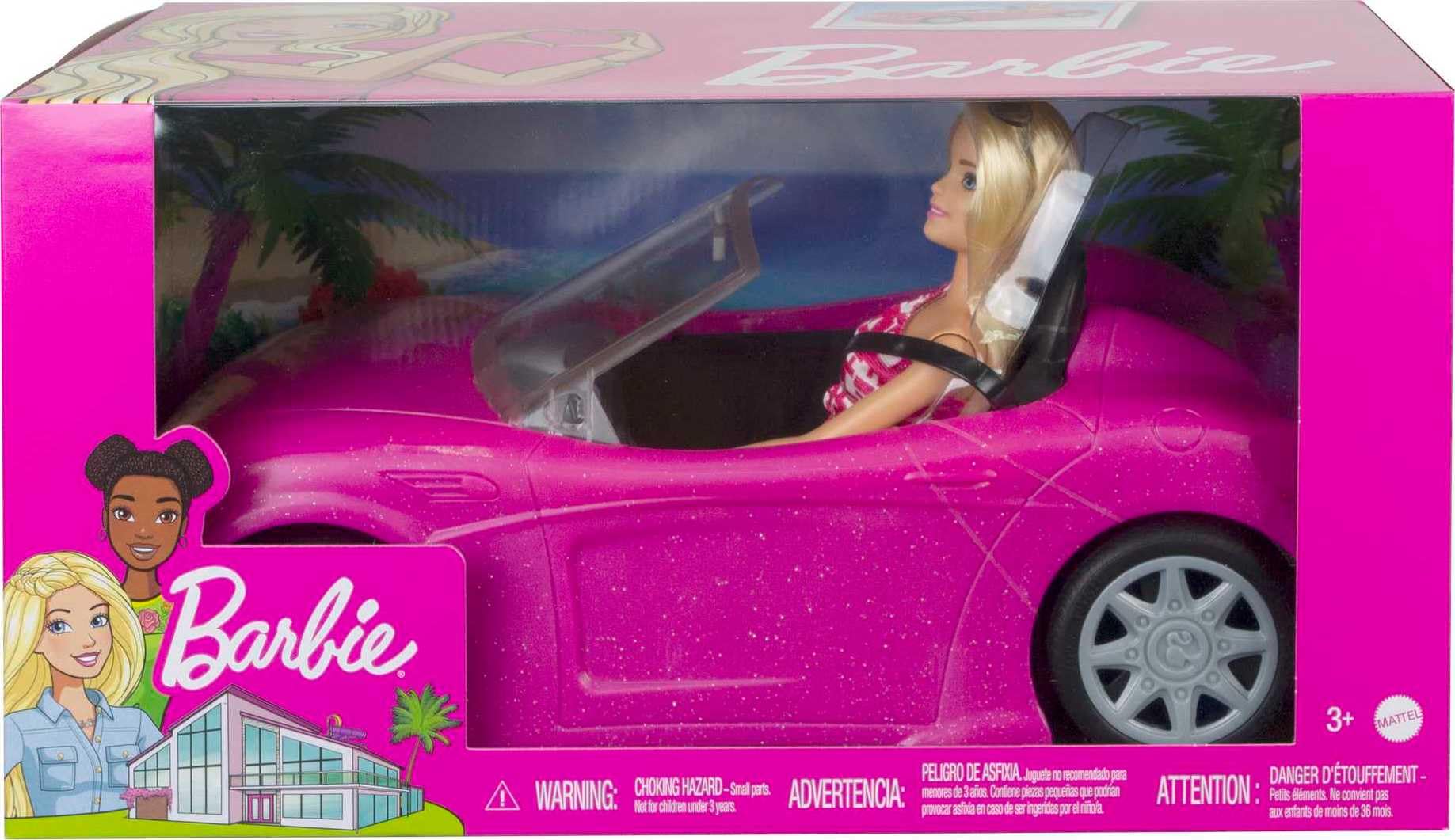 Barbie Convertible and Doll Pack - Pink, 2-Seater, Includes Barbie Doll 6