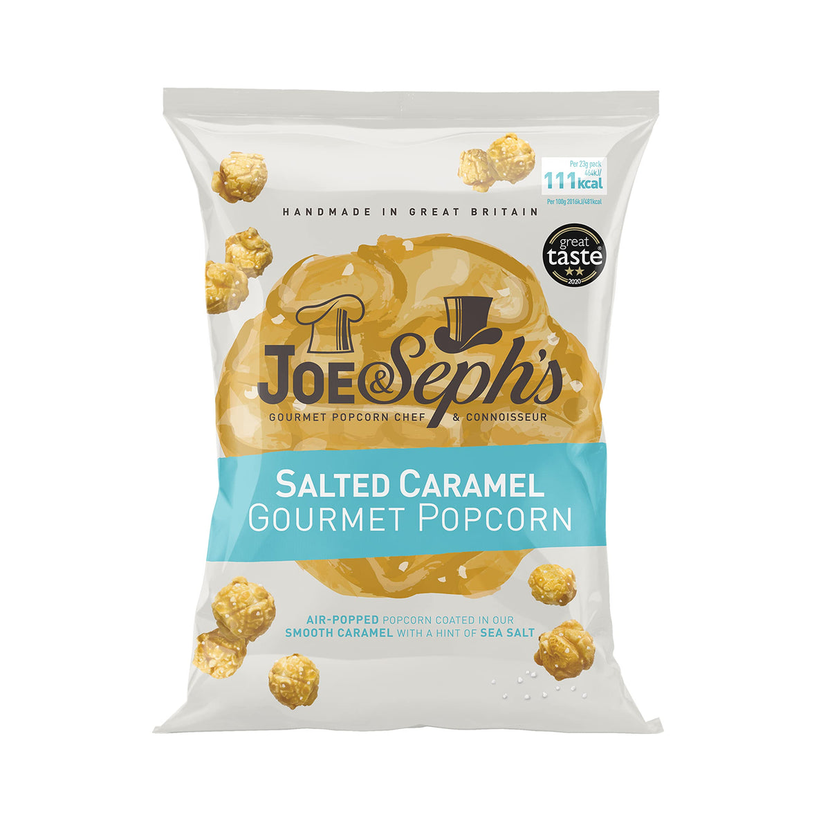 Joe & Seph's Salted Caramel Popcorn - 12 x 23 g, 2 Gold Star Great Taste Award