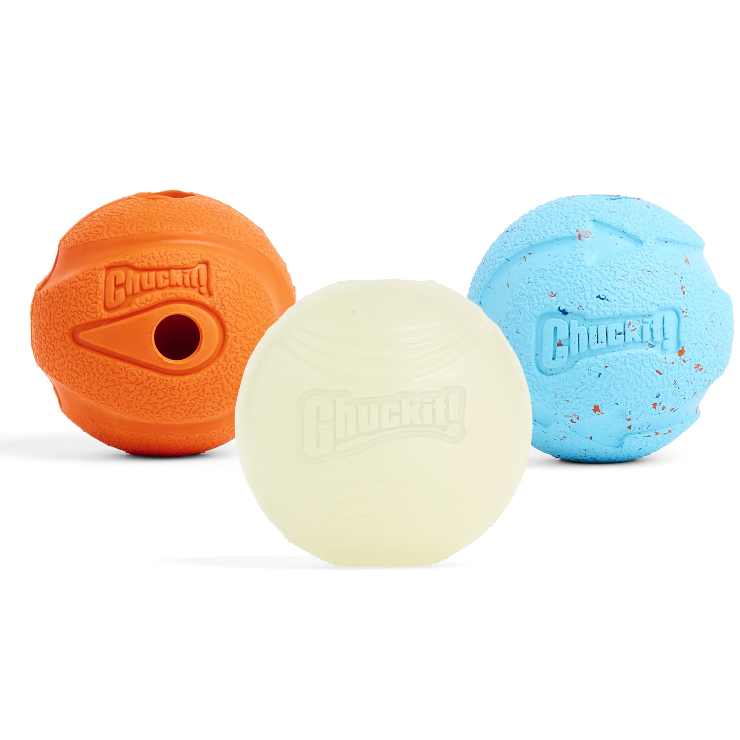 Chuckit! Fetch Medley 3 Pack - Max Glow, Rebounce, Whistler | Medium | Launcher Compatible