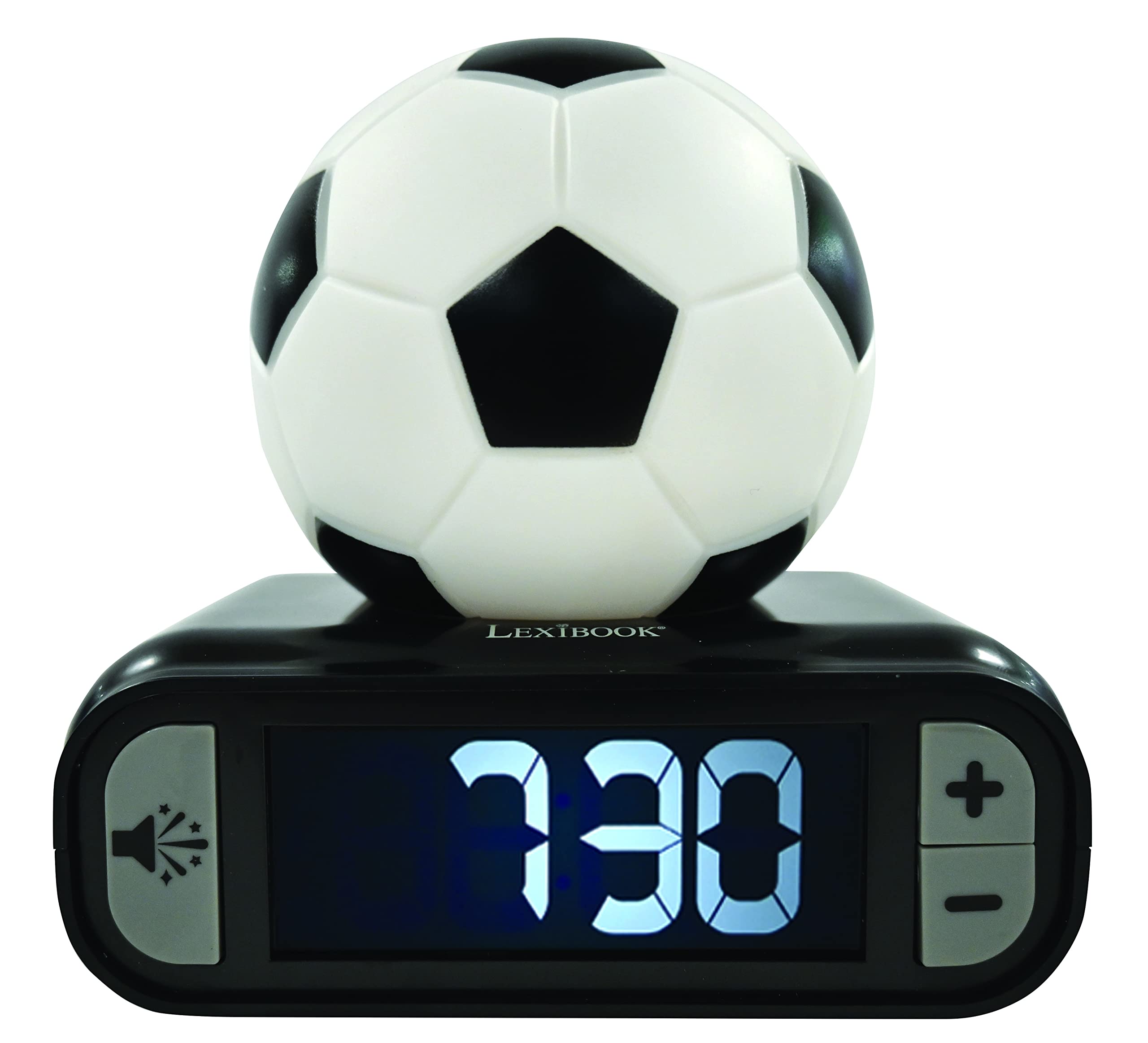 LEXIBOOK Digital Alarm Clock with Night Light - Soccer Ball Design, Snooze & Light-Up Features 7