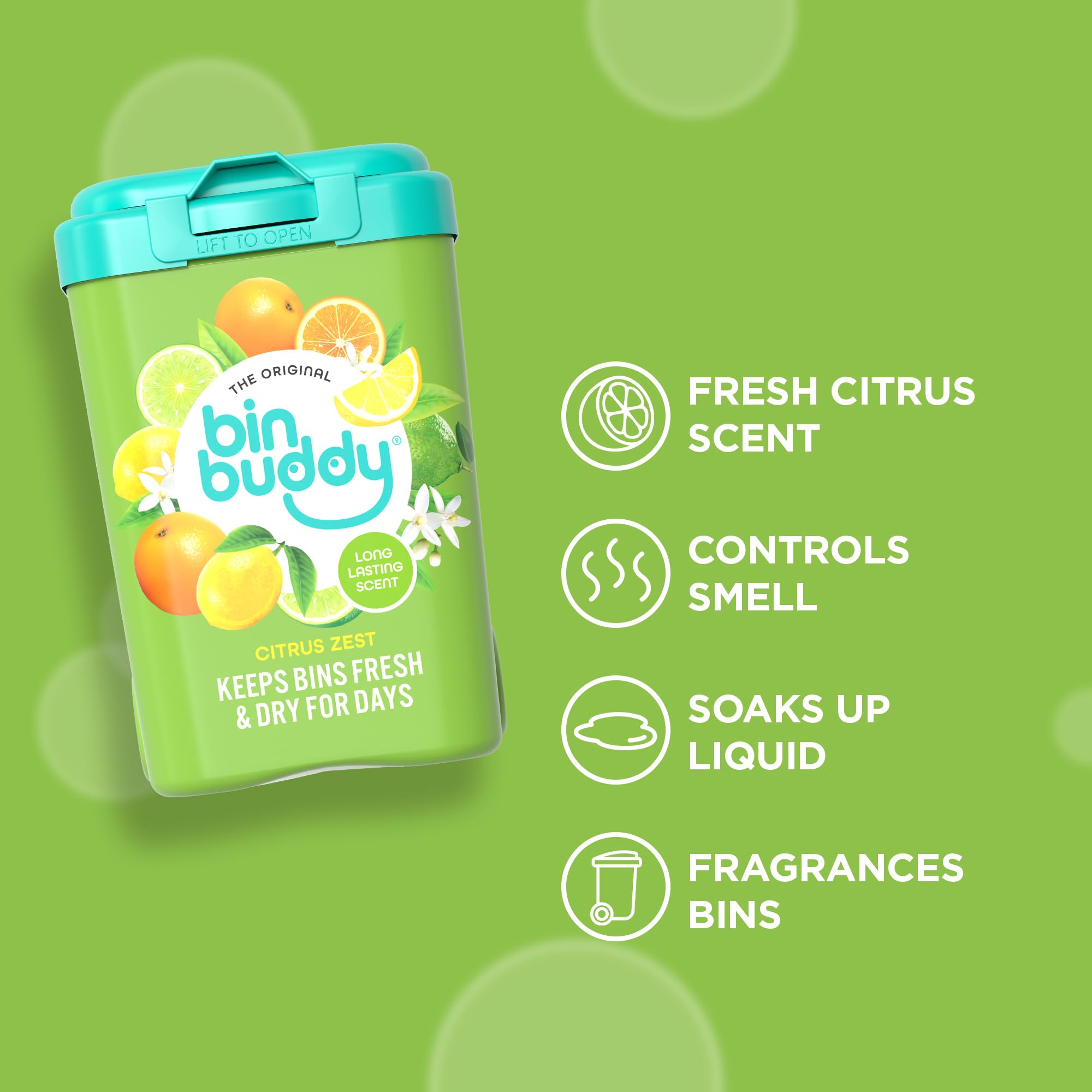 Bin Buddy Fresh Citrus Zest Deodorising Powder for Bins | 450g 4