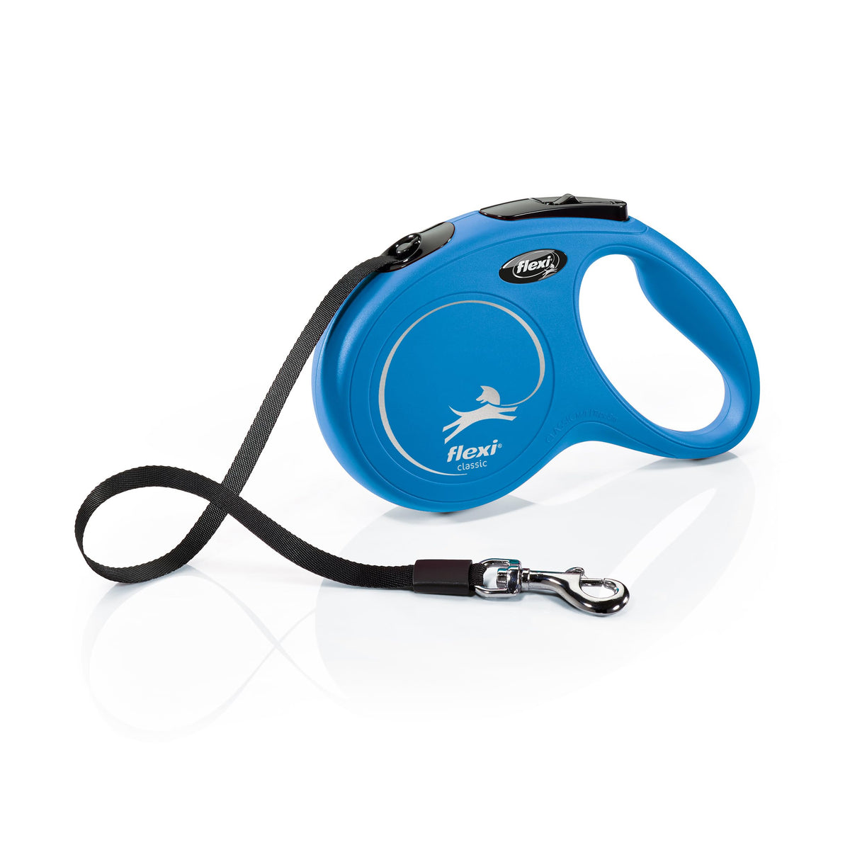 flexi New Classic Tape Retractable Dog Lead - 5 m, Medium, Blue